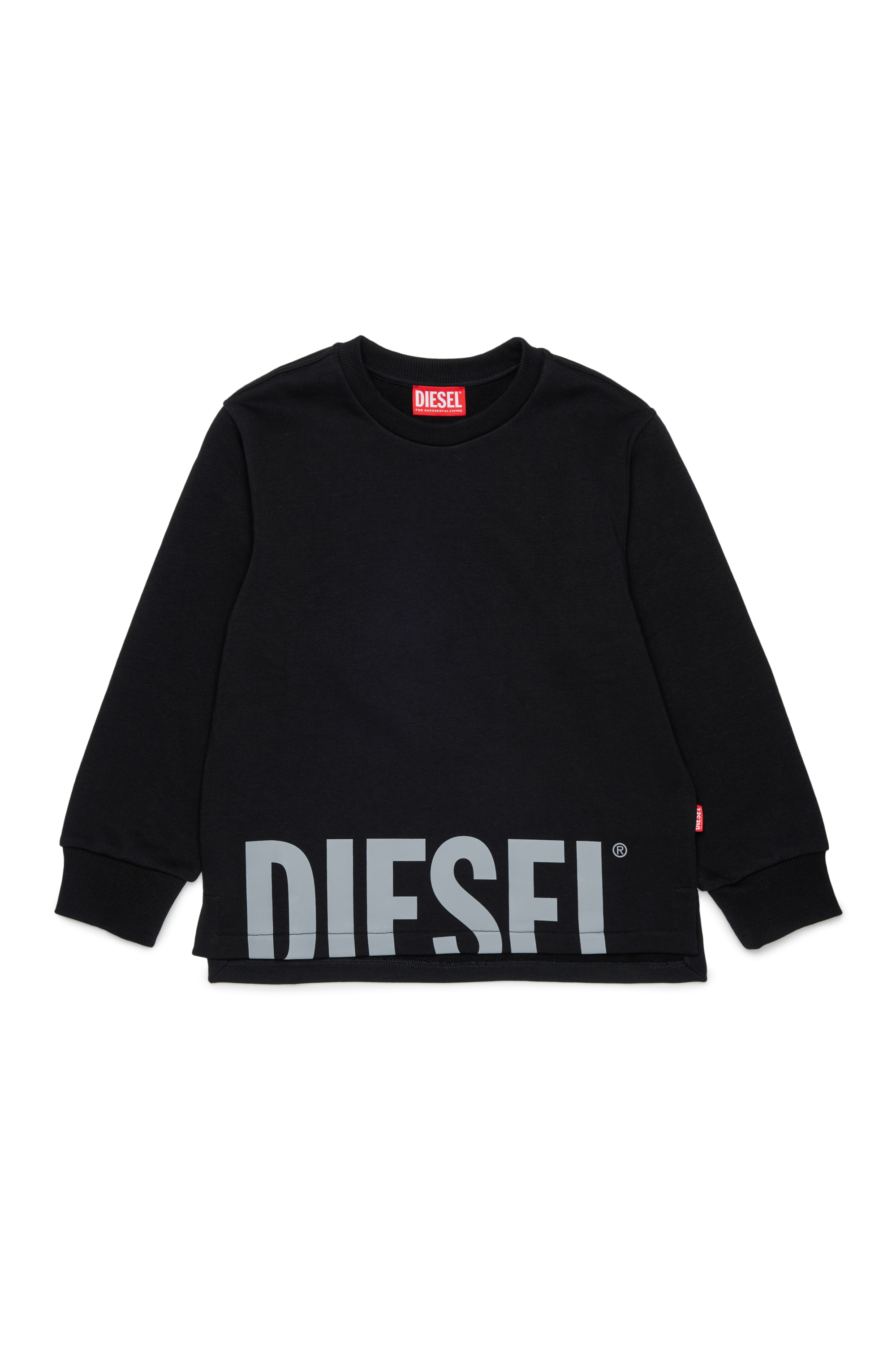 Diesel - SRES OVER, Man's Sweatshirt cut-off logo print in Black - 1