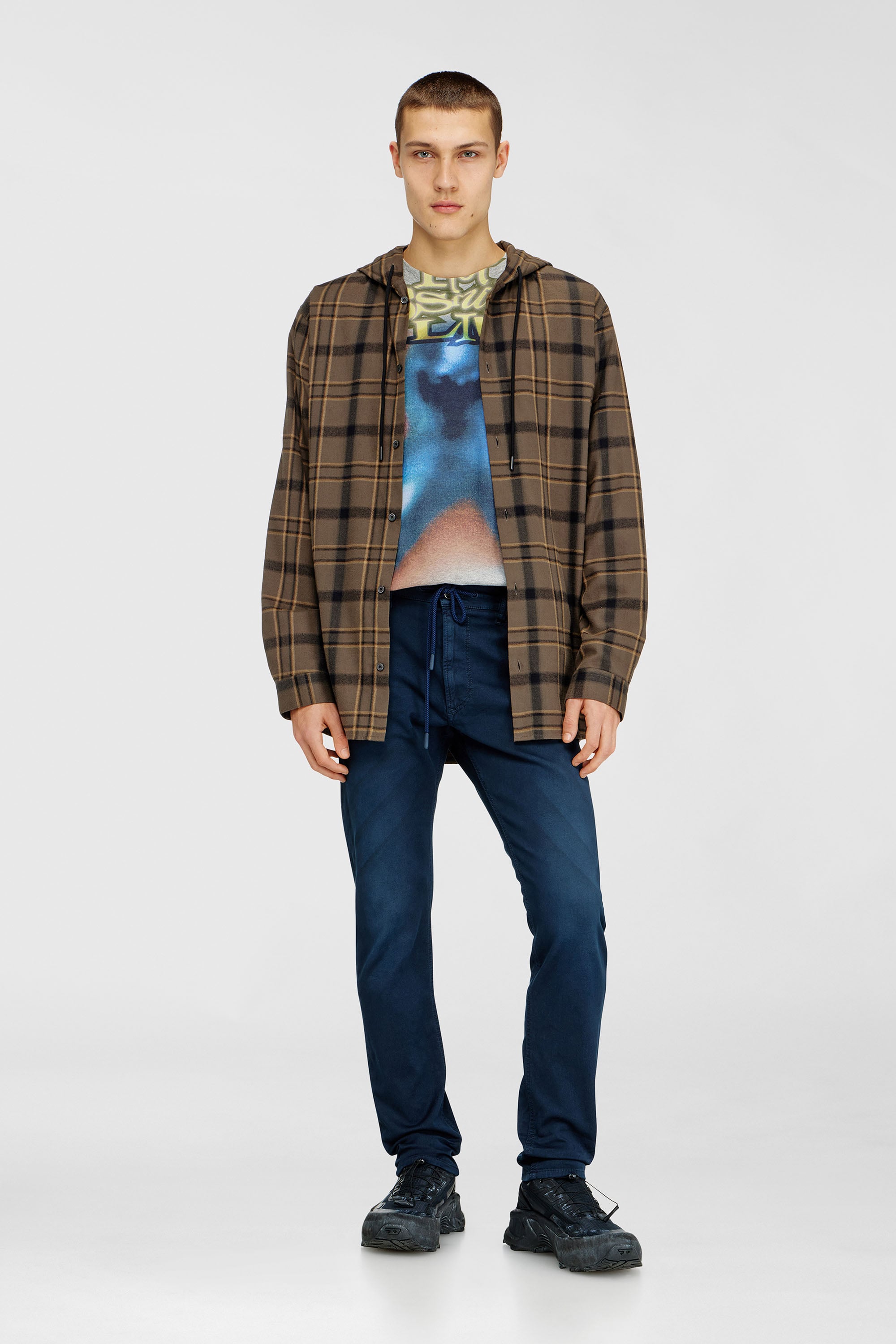 Diesel - Man's Regular 2032 D-Krooley Joggjeans&reg; 0670M, Blue - 2
