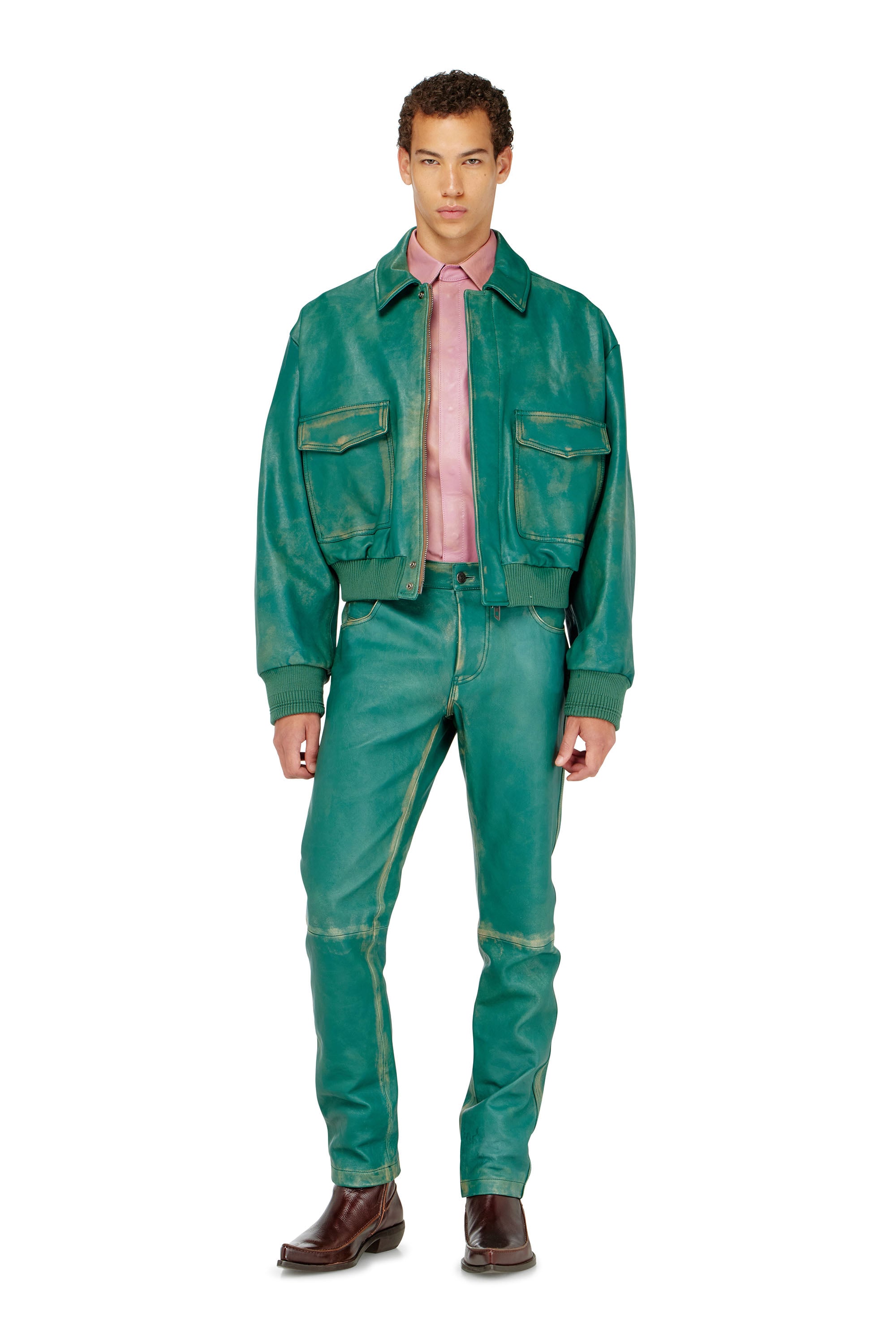 Diesel - P-OCKET, Man's Pants in treated leather in null - 1