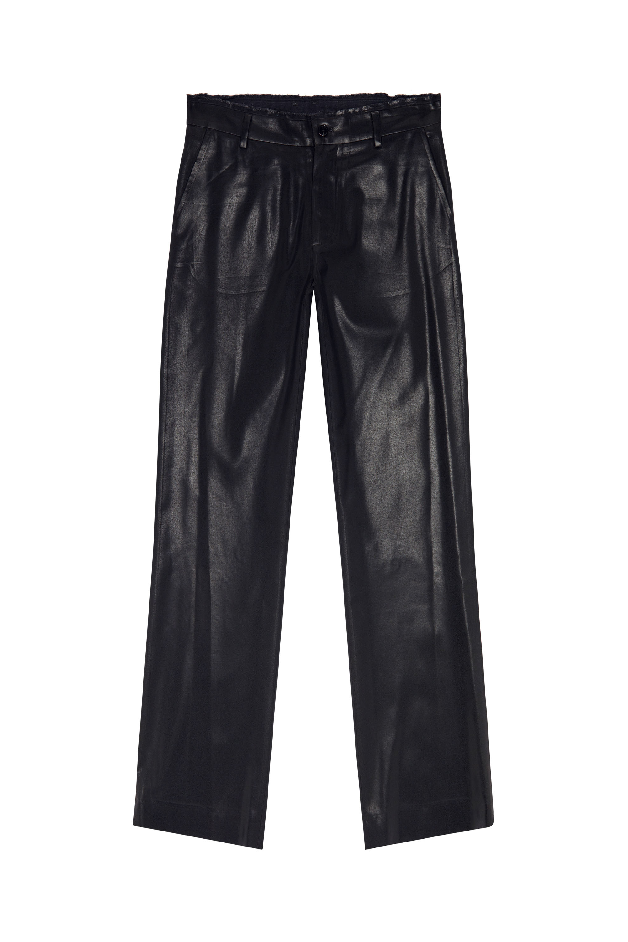 Diesel - P-KILEY-HEAV, Man's Cool Wool pants with denim-trim waist in Black - 3