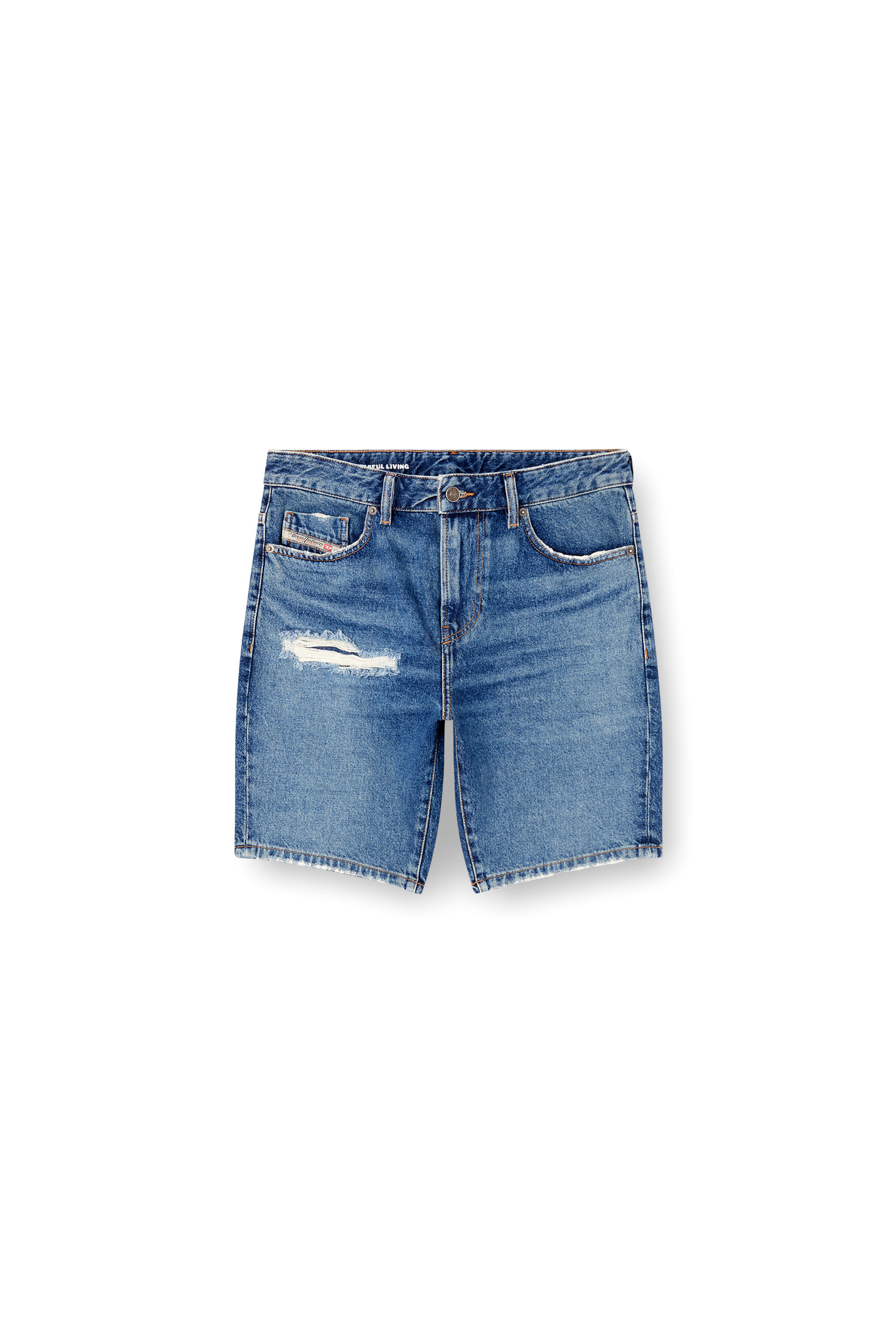 Diesel - D-FIN, Man's Slim denim shorts in Medium blue - 2