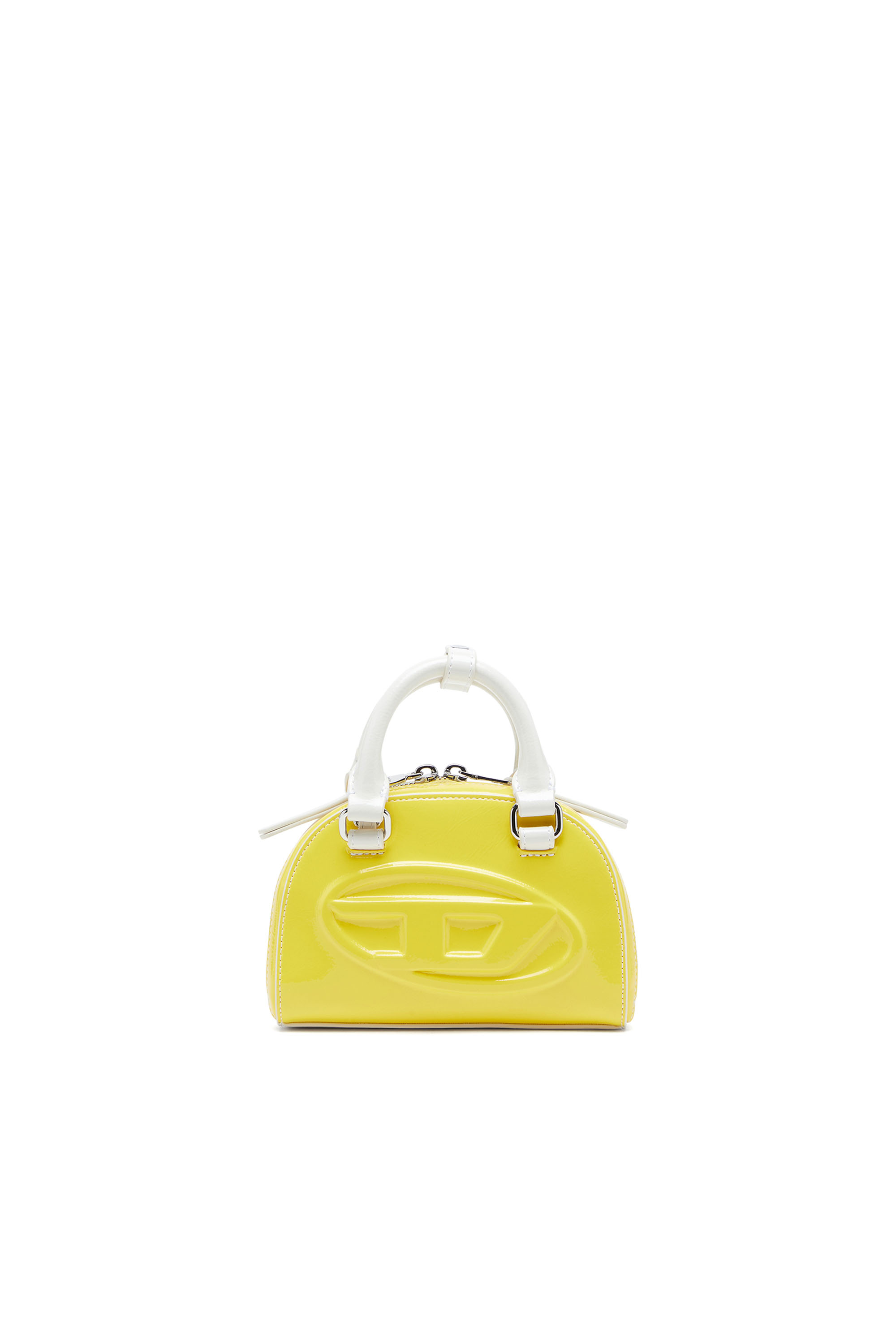 Diesel - 1DR DOME CROSSBODY XS, Woman's 1DR Dome-Slim bowling bag with naplak effect in Yellow - 2