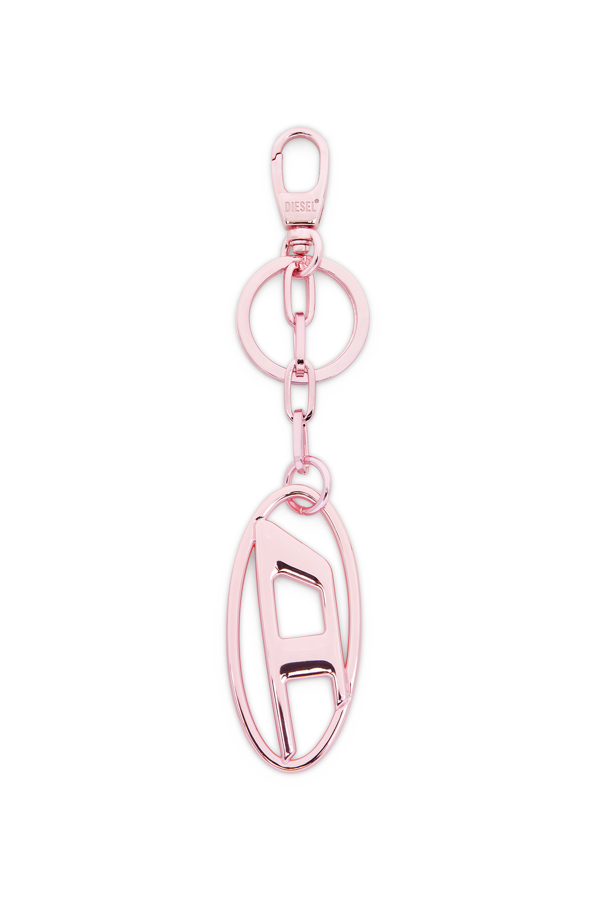 Diesel - HOLY-C, Unisex's Metal keyring with logo plaque in Pink - 1