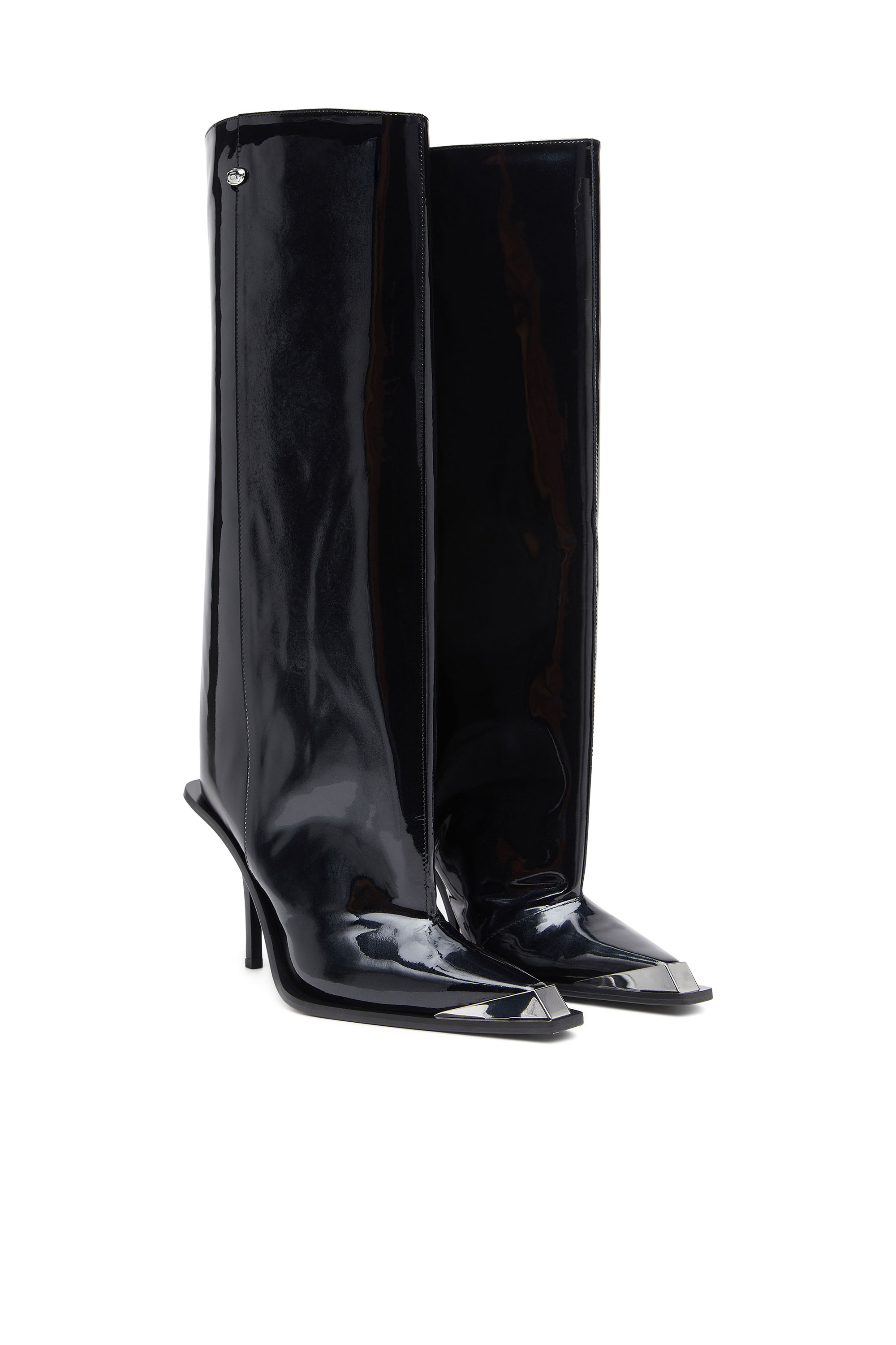 Diesel - D-TONA WB, Woman's D-Tona-Knee-high boots in patent leather in Black - 3