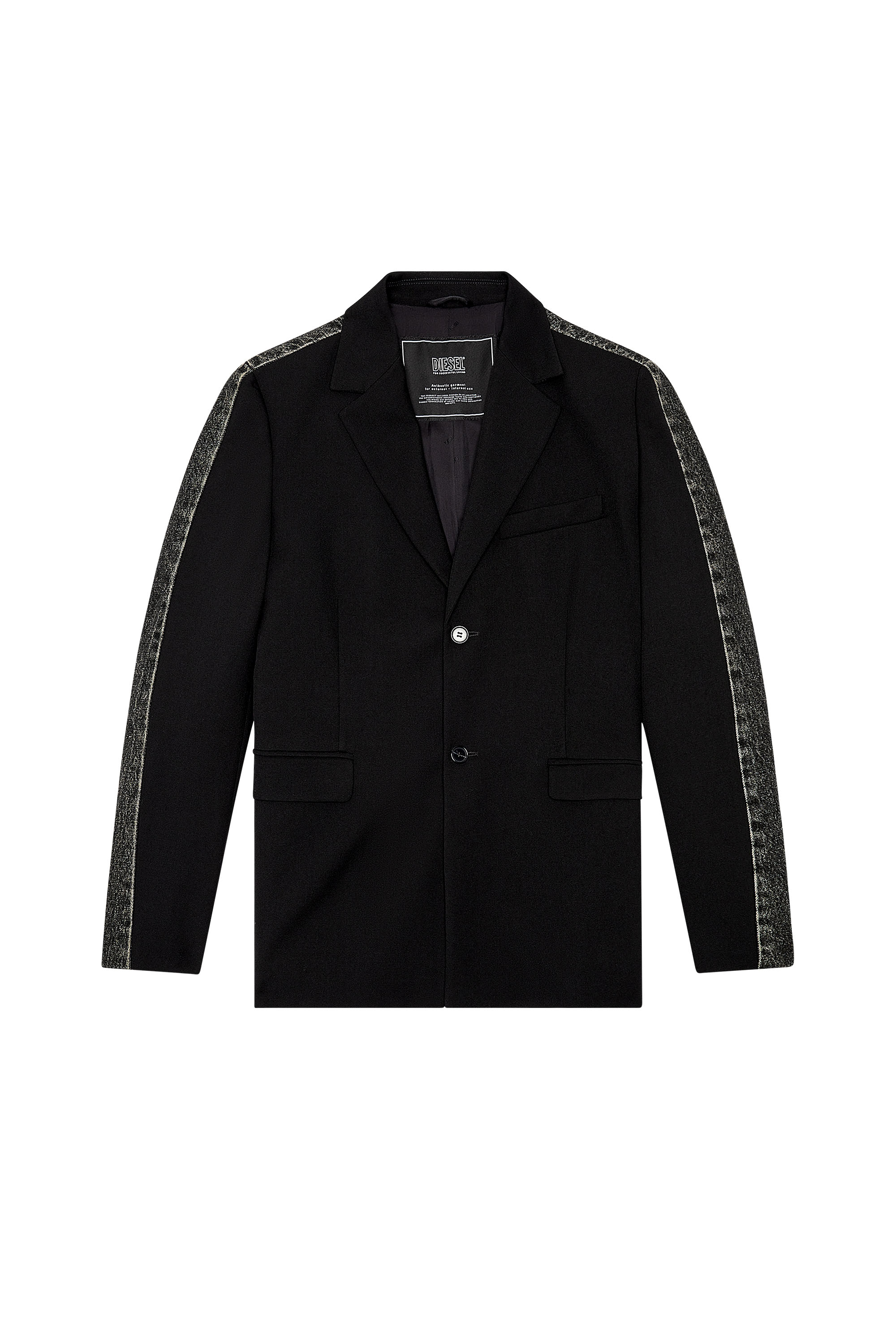 Diesel - J-WIRE-A, Man Hybrid blazer in cool wool and denim in Black - Image 3