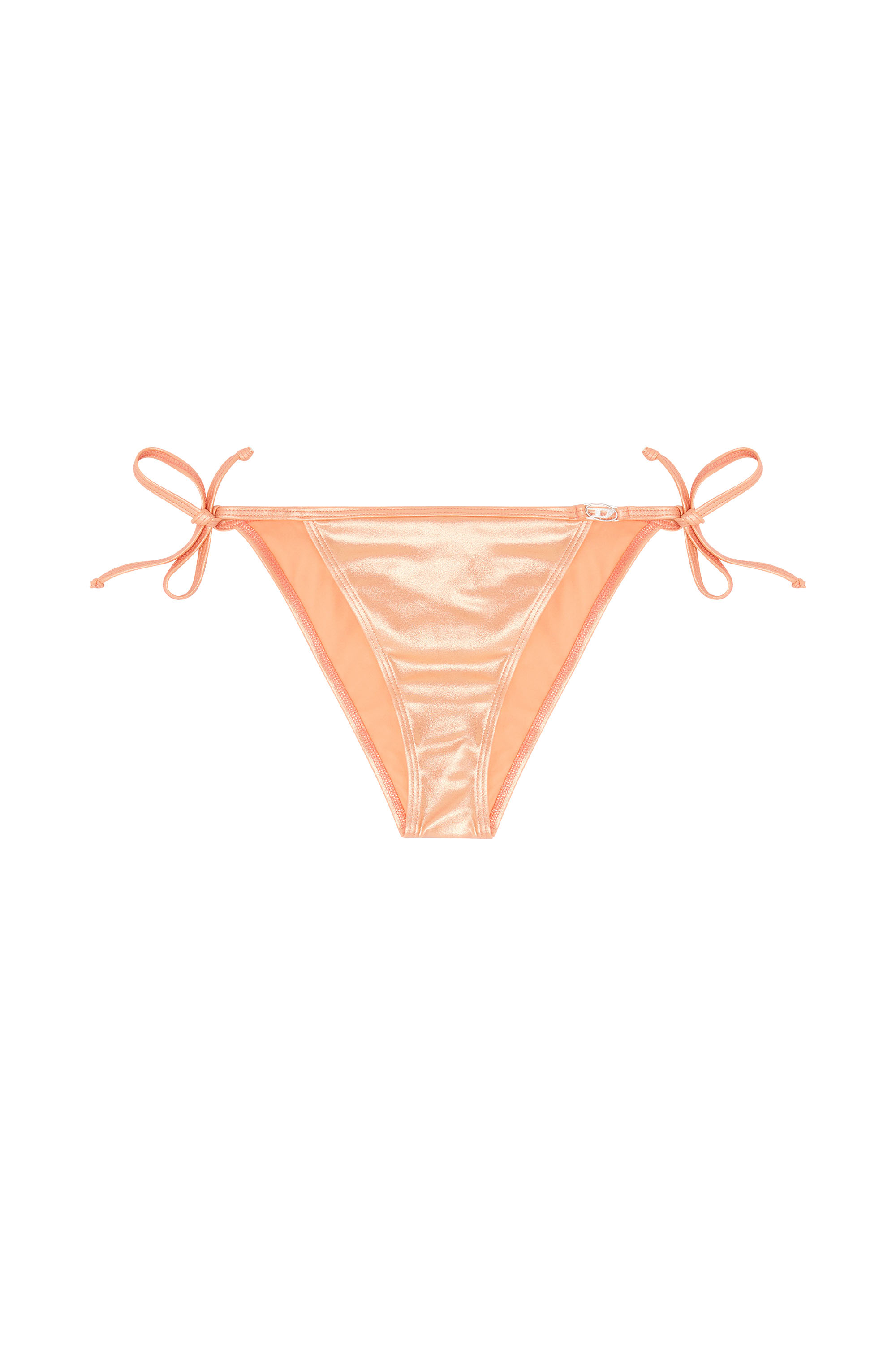 Diesel - BRIGITTES-DNM, Woman's Side-tie bikini bottoms in shimmery fabric in Peach - 3