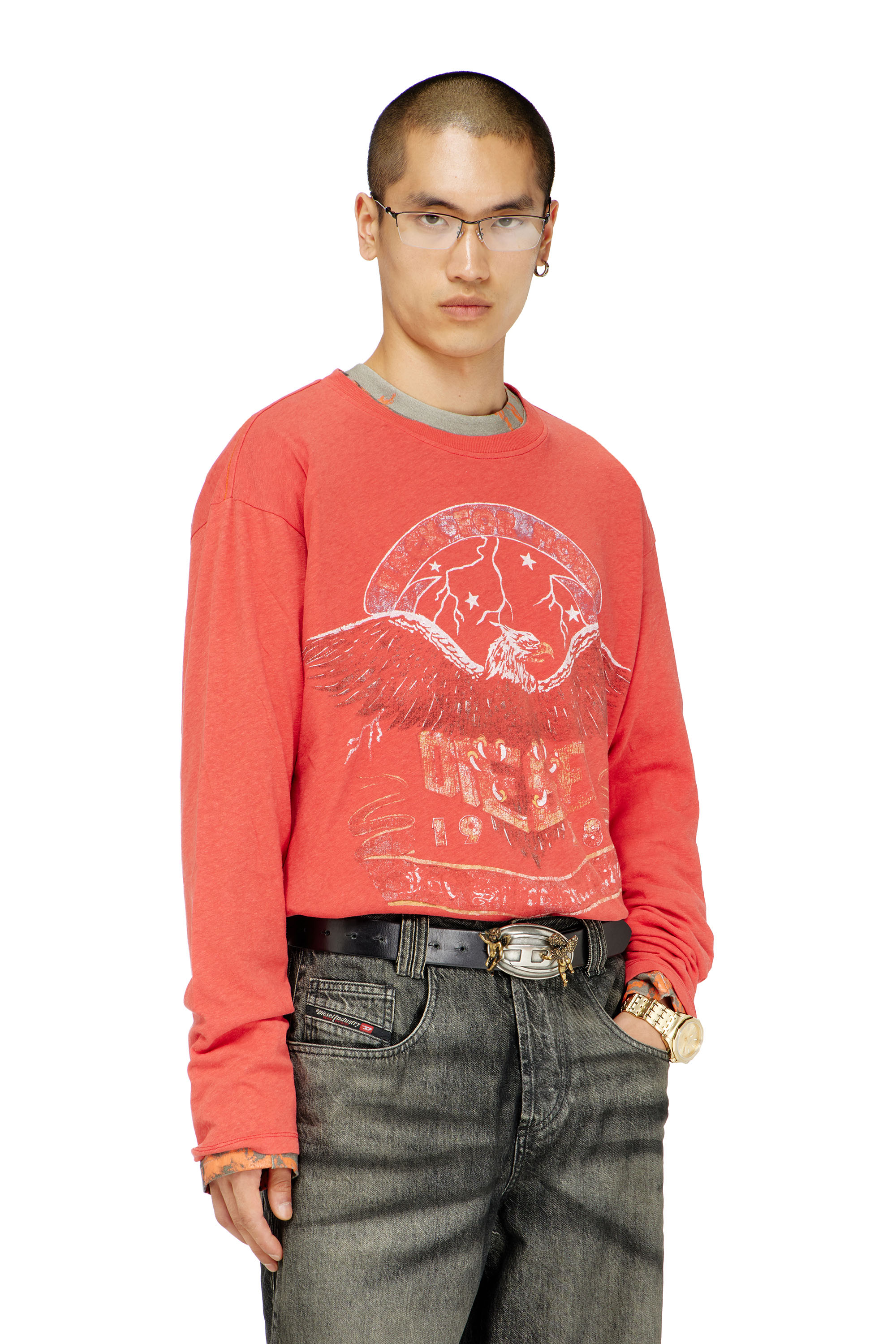 Diesel - T-GERI-LS, Man's Long-sleeve T-shirt with concert graphics in null - 1