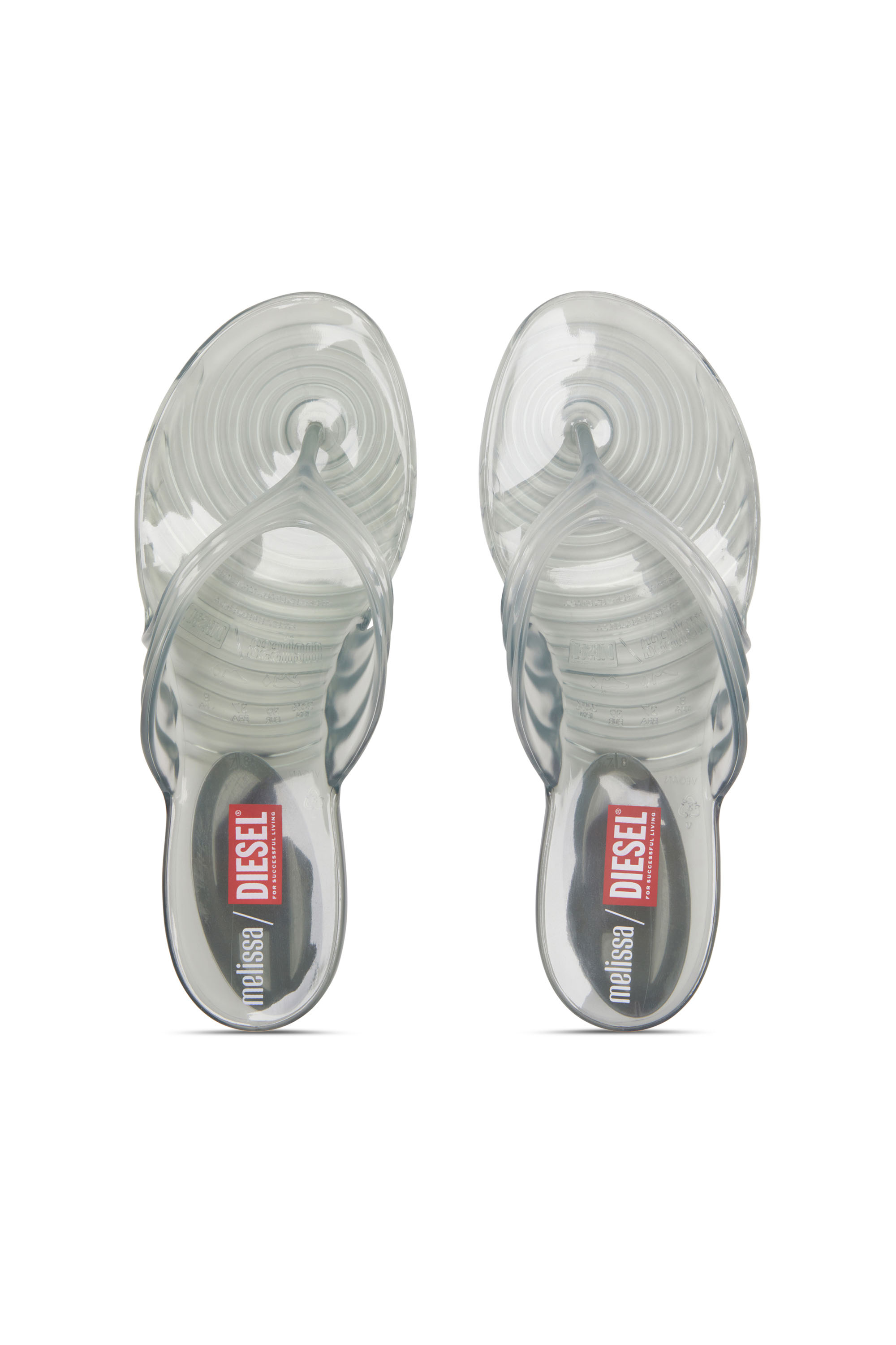 Diesel - MELISSA QUANTUM THONG, Woman's Sculptural flip-flops in Melflex&reg; in Light Grey - 4