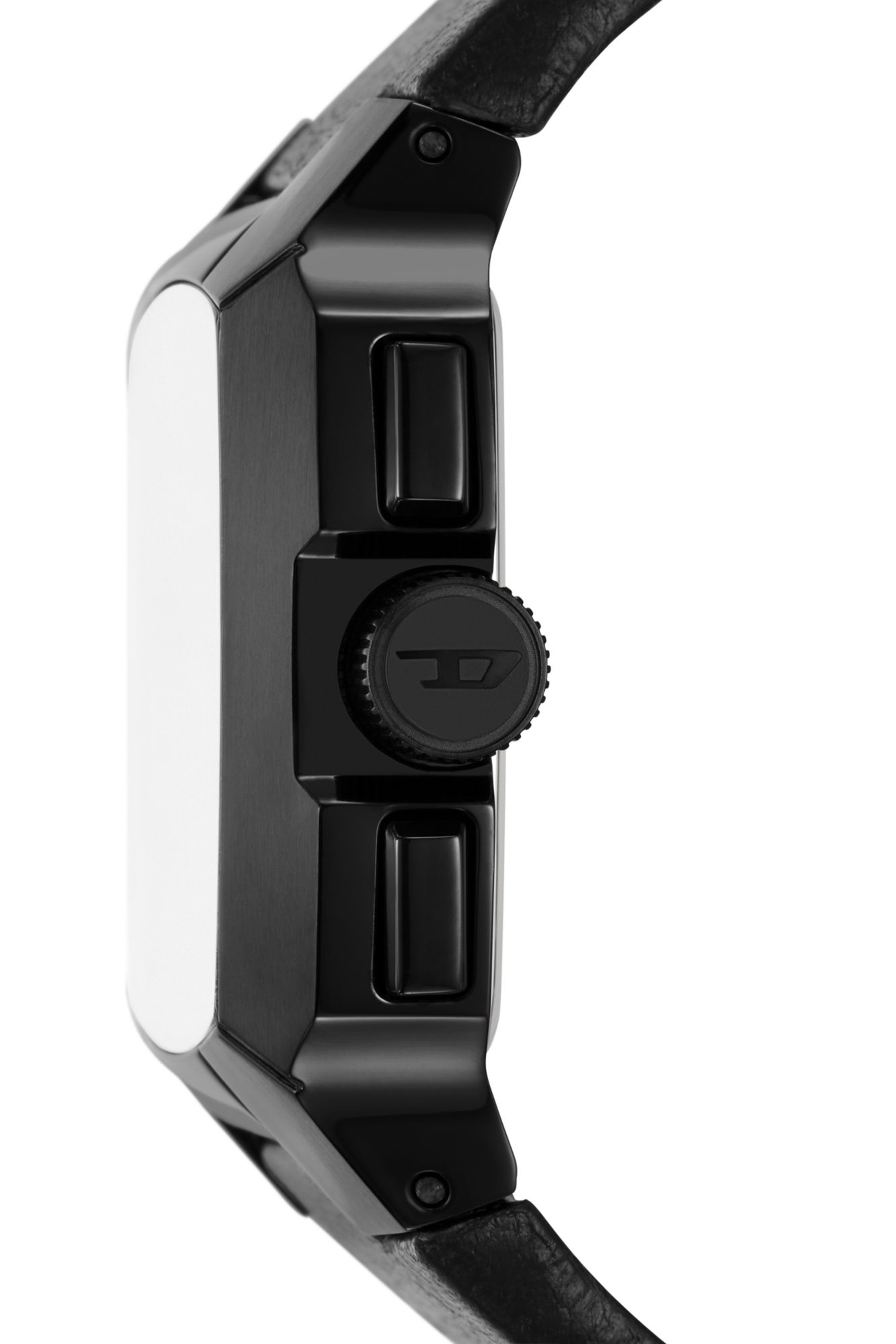 Diesel - DZ4645, Man Cliffhanger chronograph black leather watch in Black - Image 3