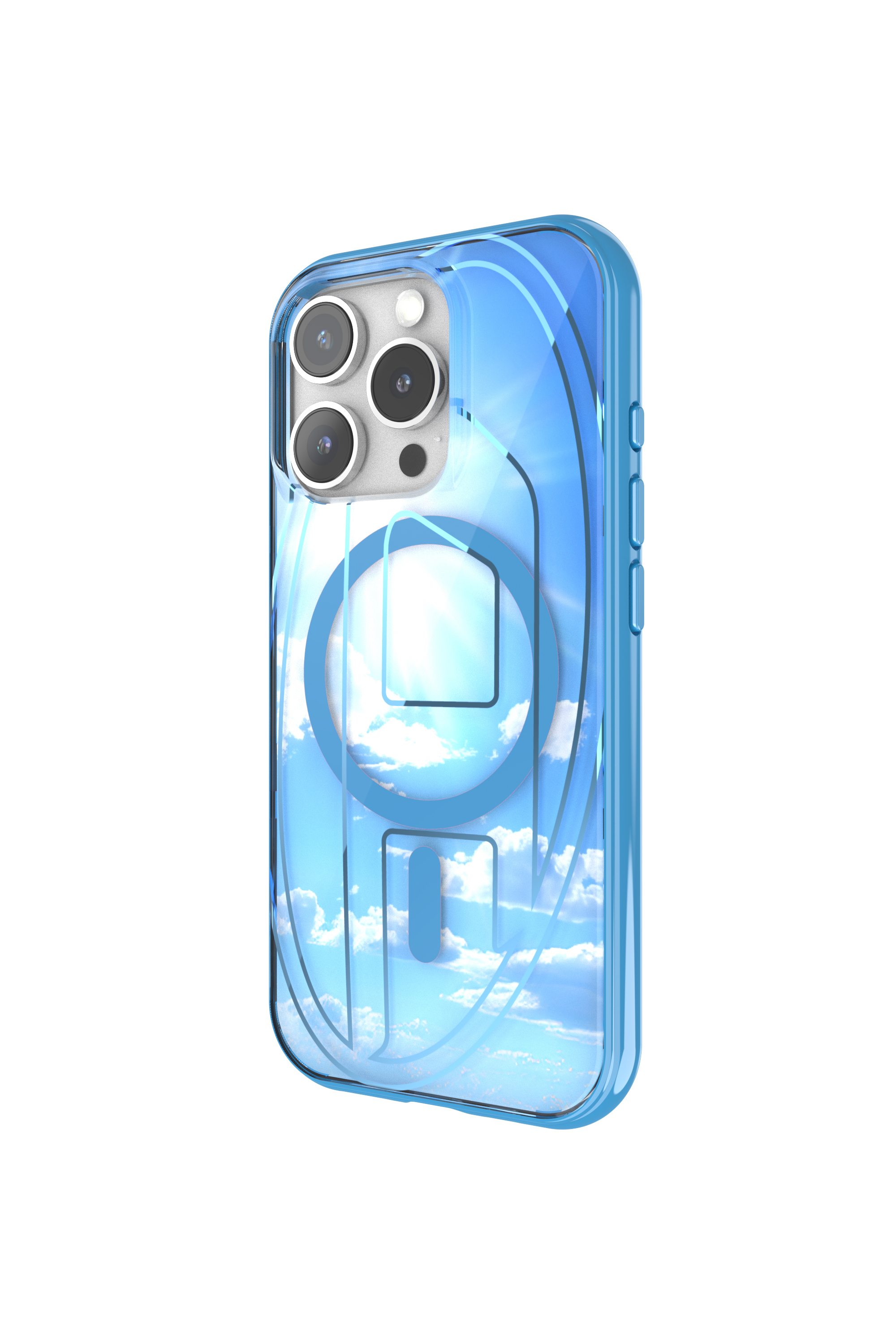 Diesel - 60253 AOP CASE, Unisex's Oval D Case with Magsafe iPhone 16 Pro in Azure - 2