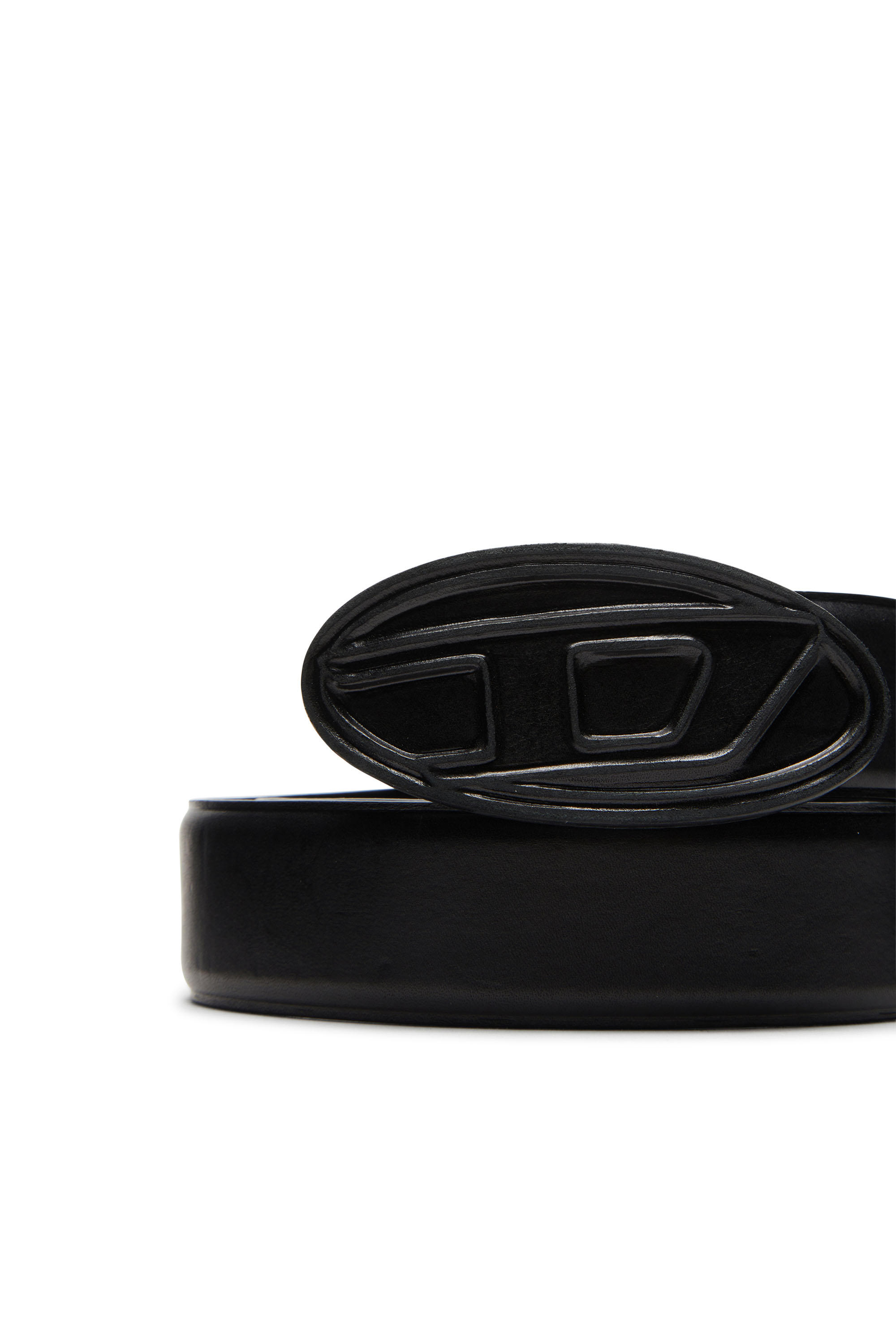 Diesel - B-1DR SCRATCH, Man's 4cm Leather belt with leather-covered buckle in Black - 3