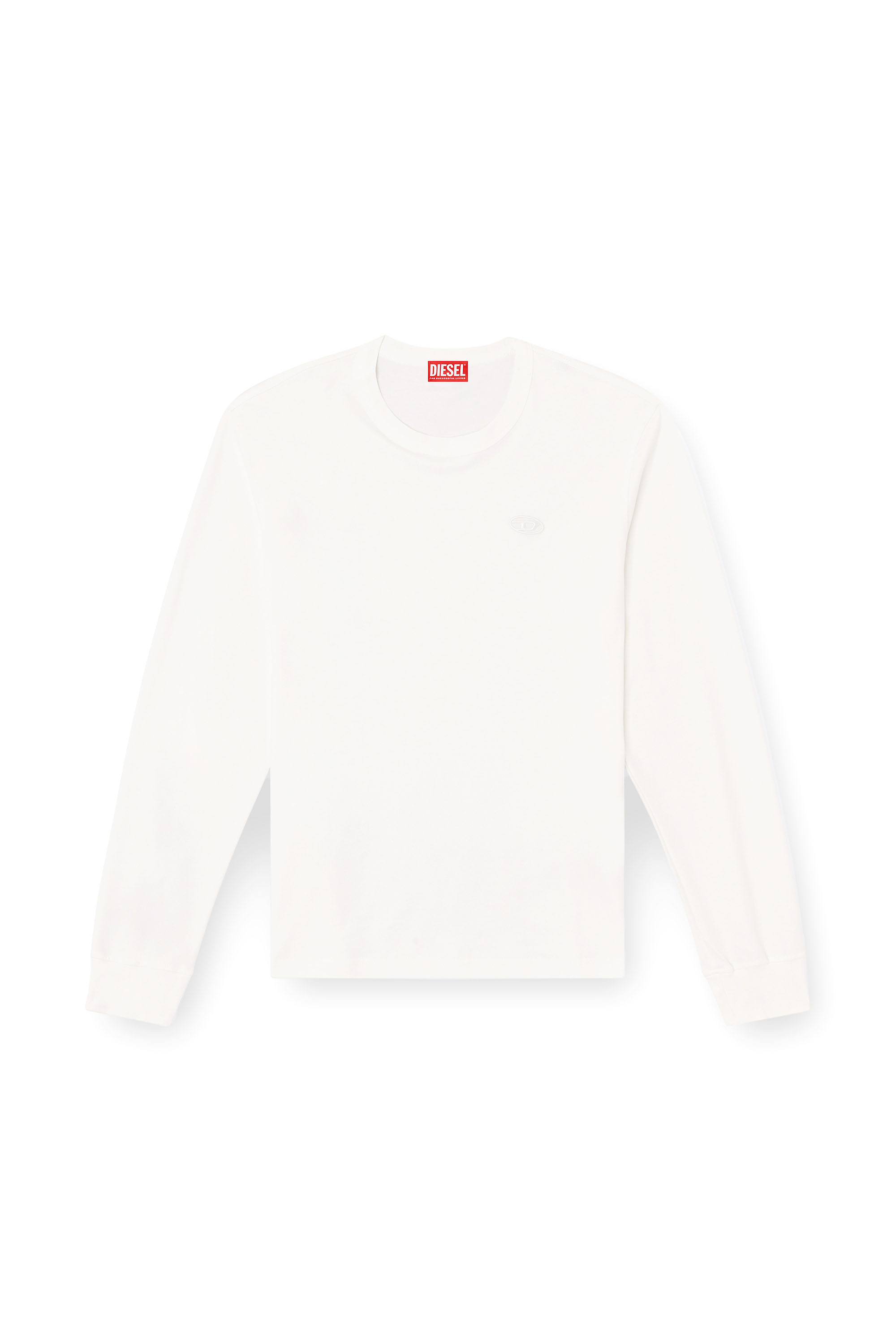 Diesel - T-ADJUST-LS-SLITS-R17, Man's Long-sleeve T-shirt with logo embroidery in White - 2