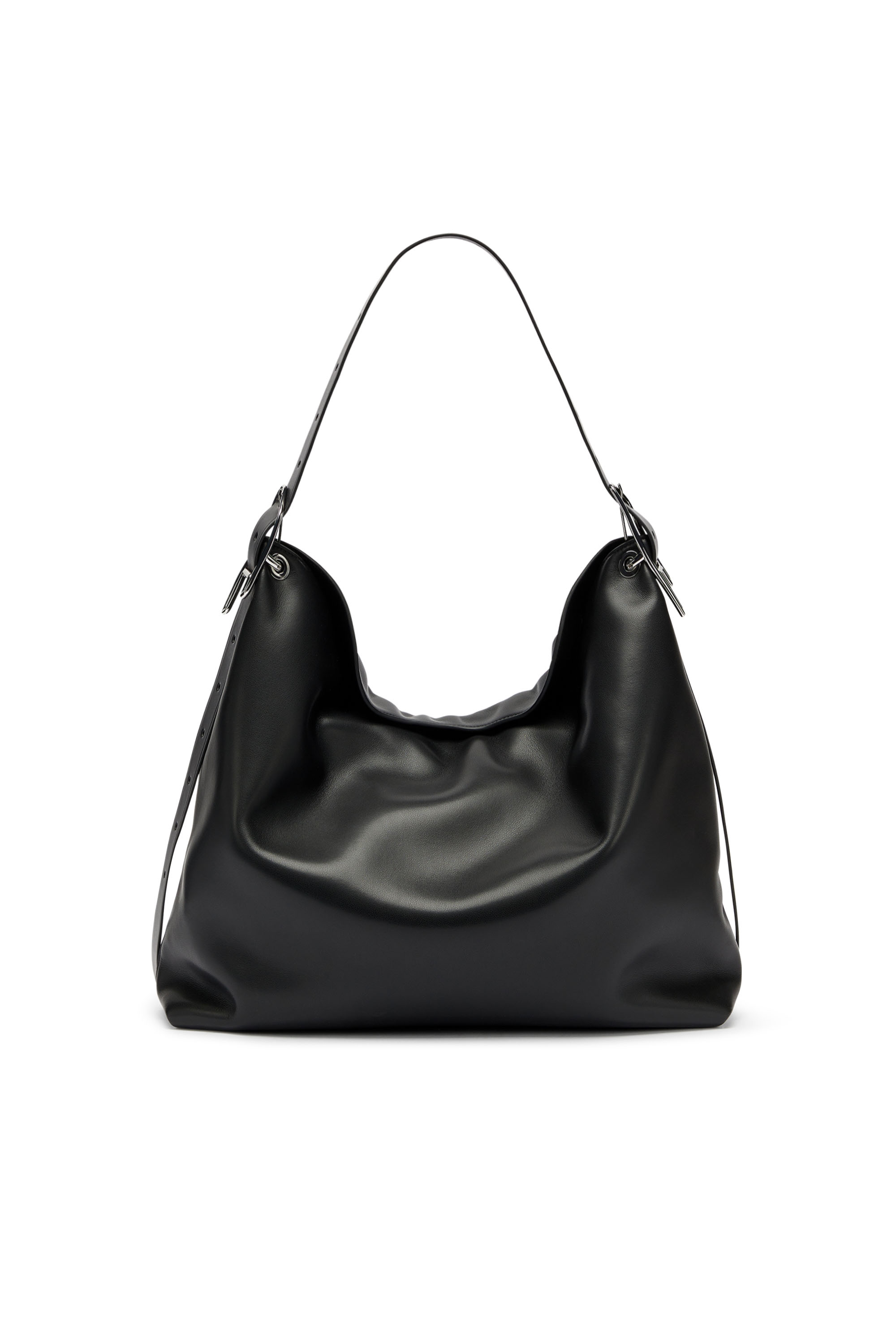 Diesel - D-LINE HOBO, Woman's D-Line-Leather hobo bag in Black - 2