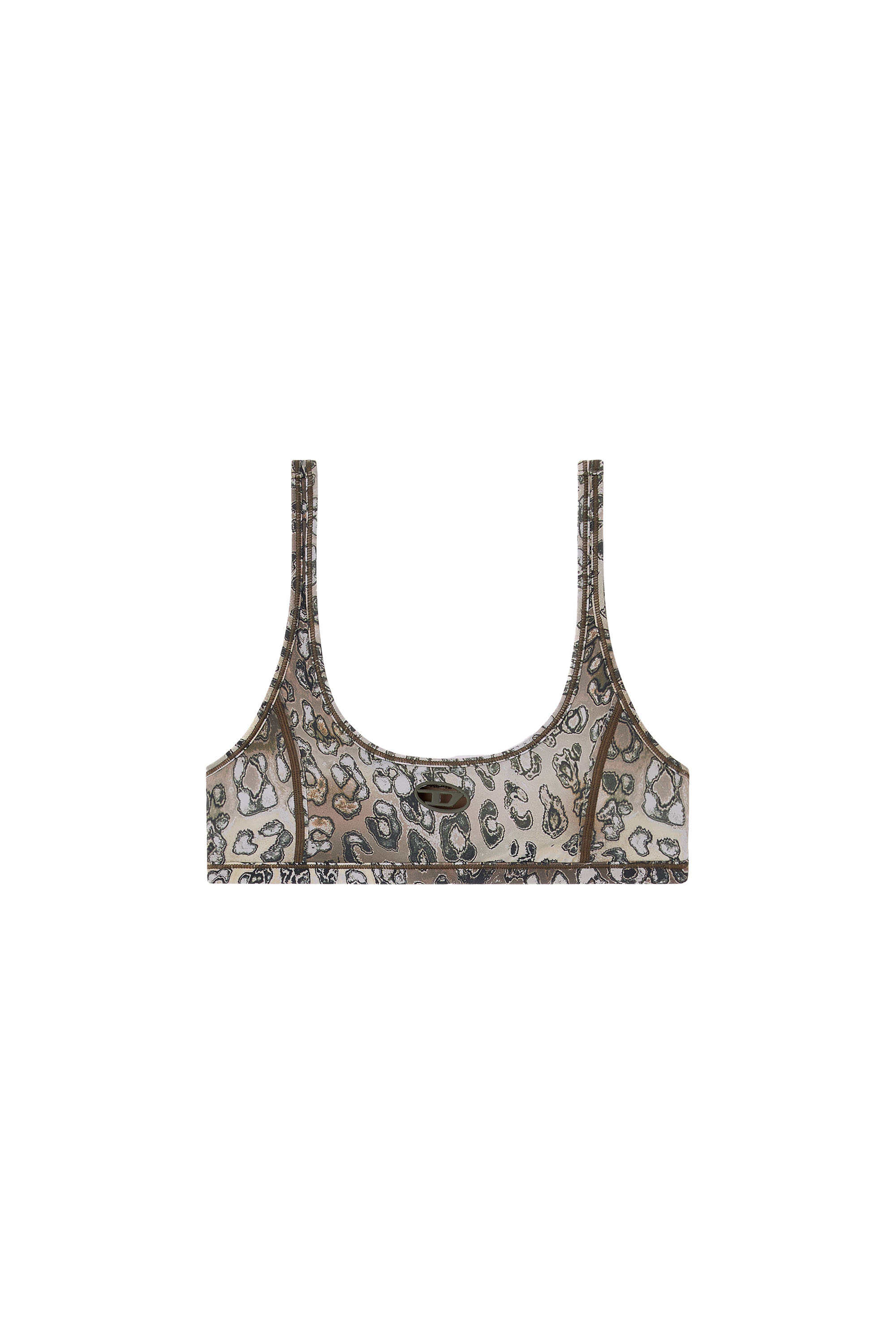 Diesel - CHELSEA-UTLT, Woman's Leopard print nylon sports bra in Brown - 3