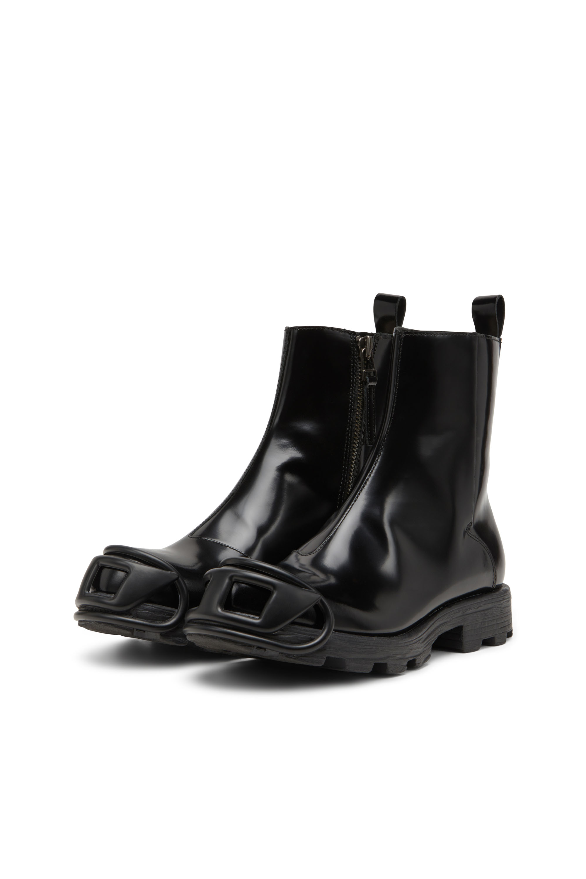 Diesel - D-HAMMER BT ZIP D, Man's D-Hammer-Leather Chelsea boots with Oval D toe caps in Black - 9