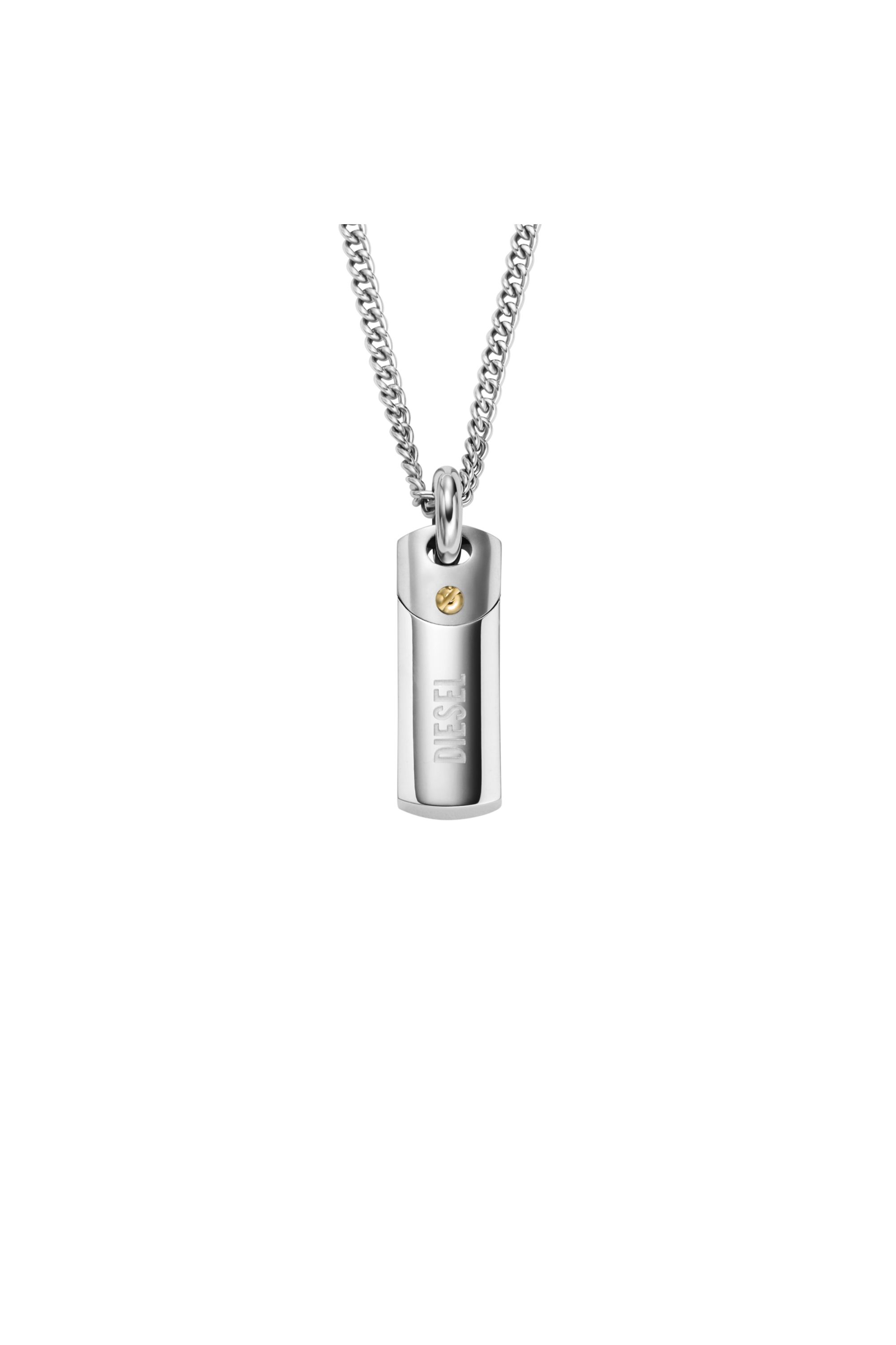 Diesel - DX1116, Man's Steel dog tag pendant necklace in Silver - 2