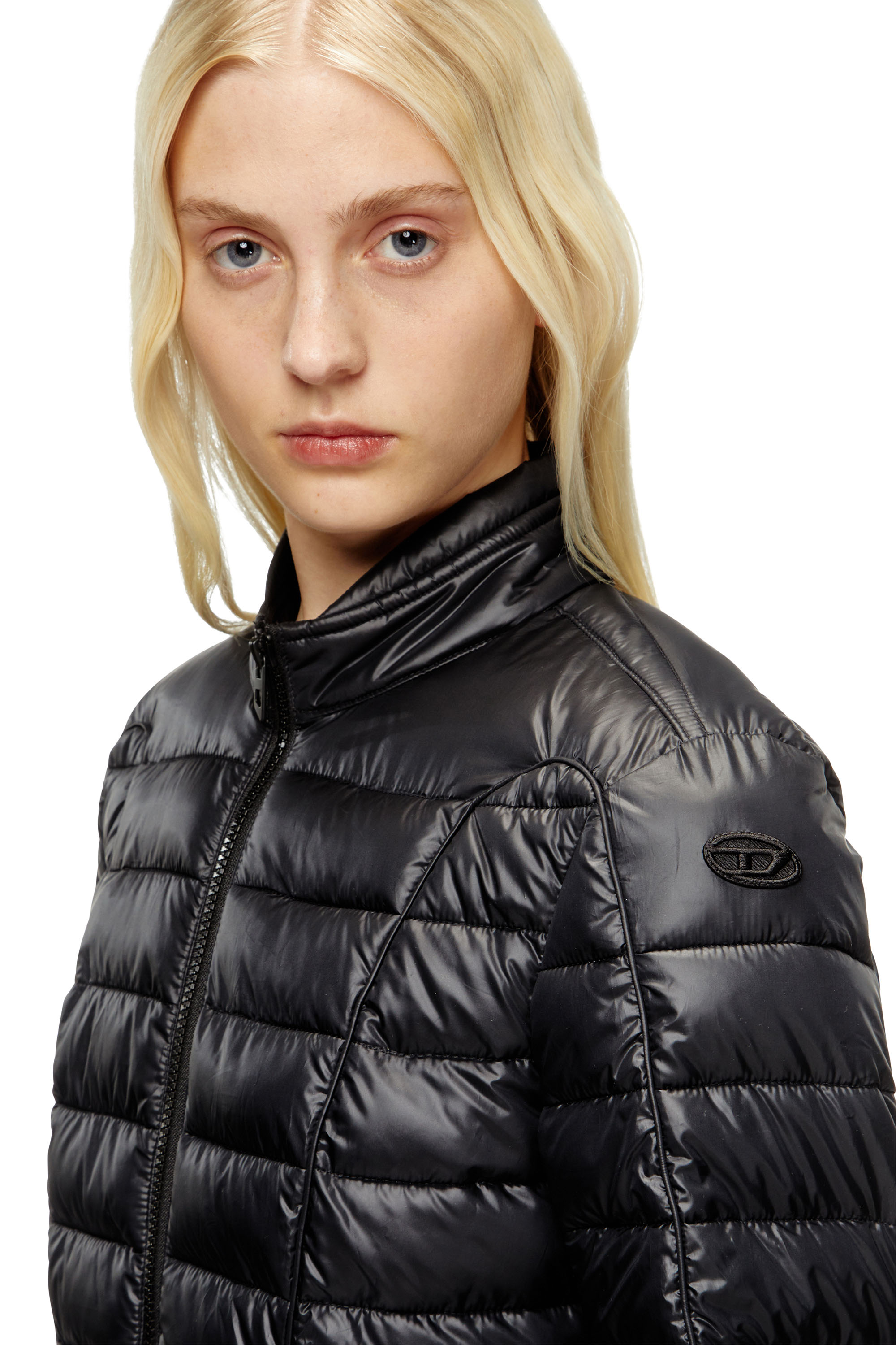 Diesel - W-PILOT-FEM, Woman's Puffer jacket with biker details in Black - 5