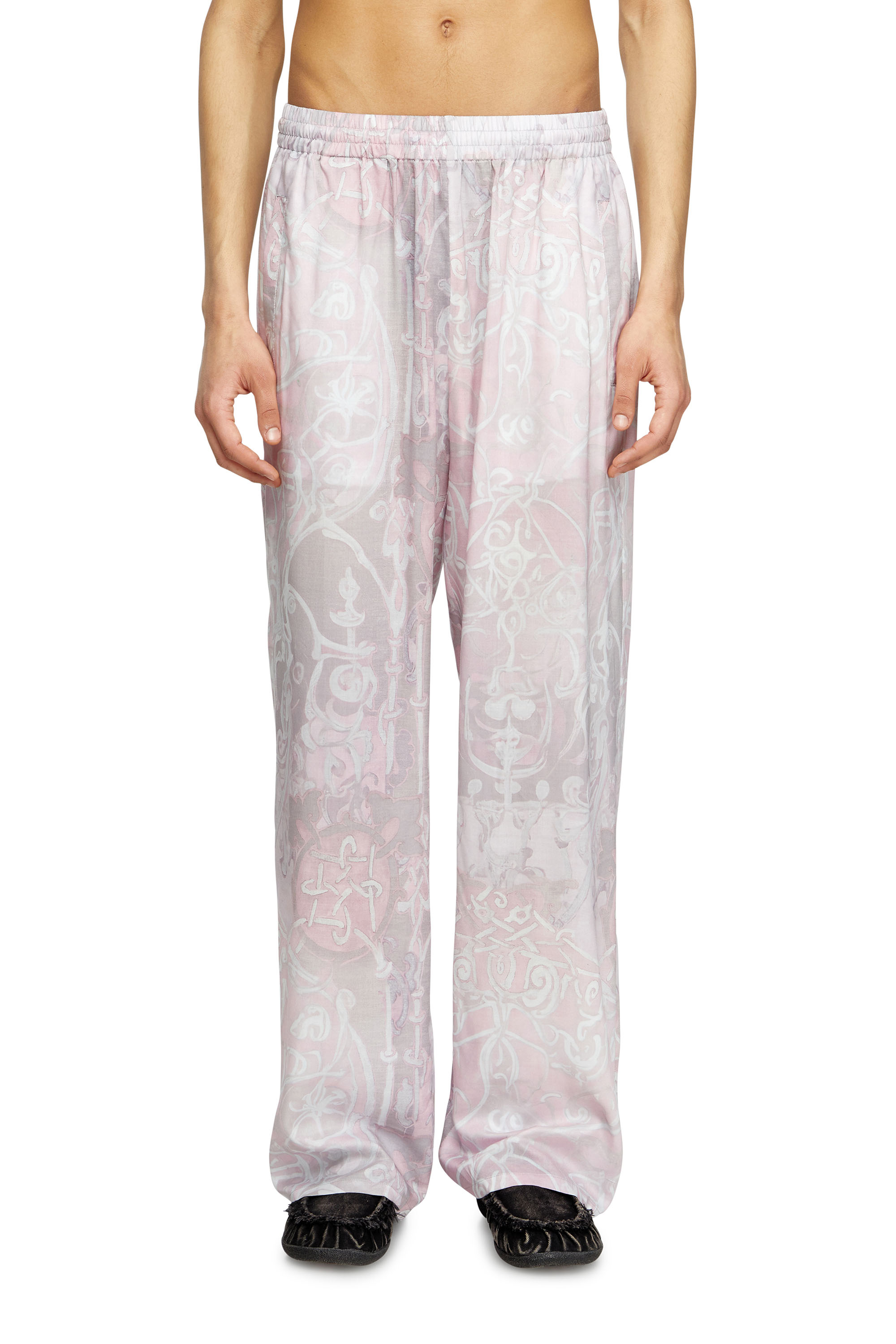 Diesel - P-THECK-A-AJFW, Unisex's Track pants with medieval print in Pink - 3