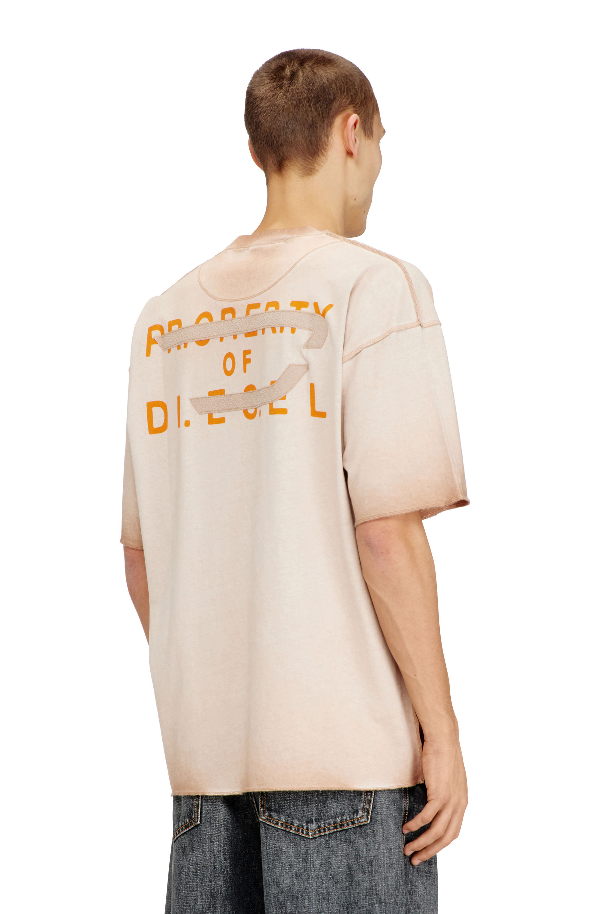 Diesel - T-LOOK, Man's Relaxed cotton T-shirt with front and back print in null - 4