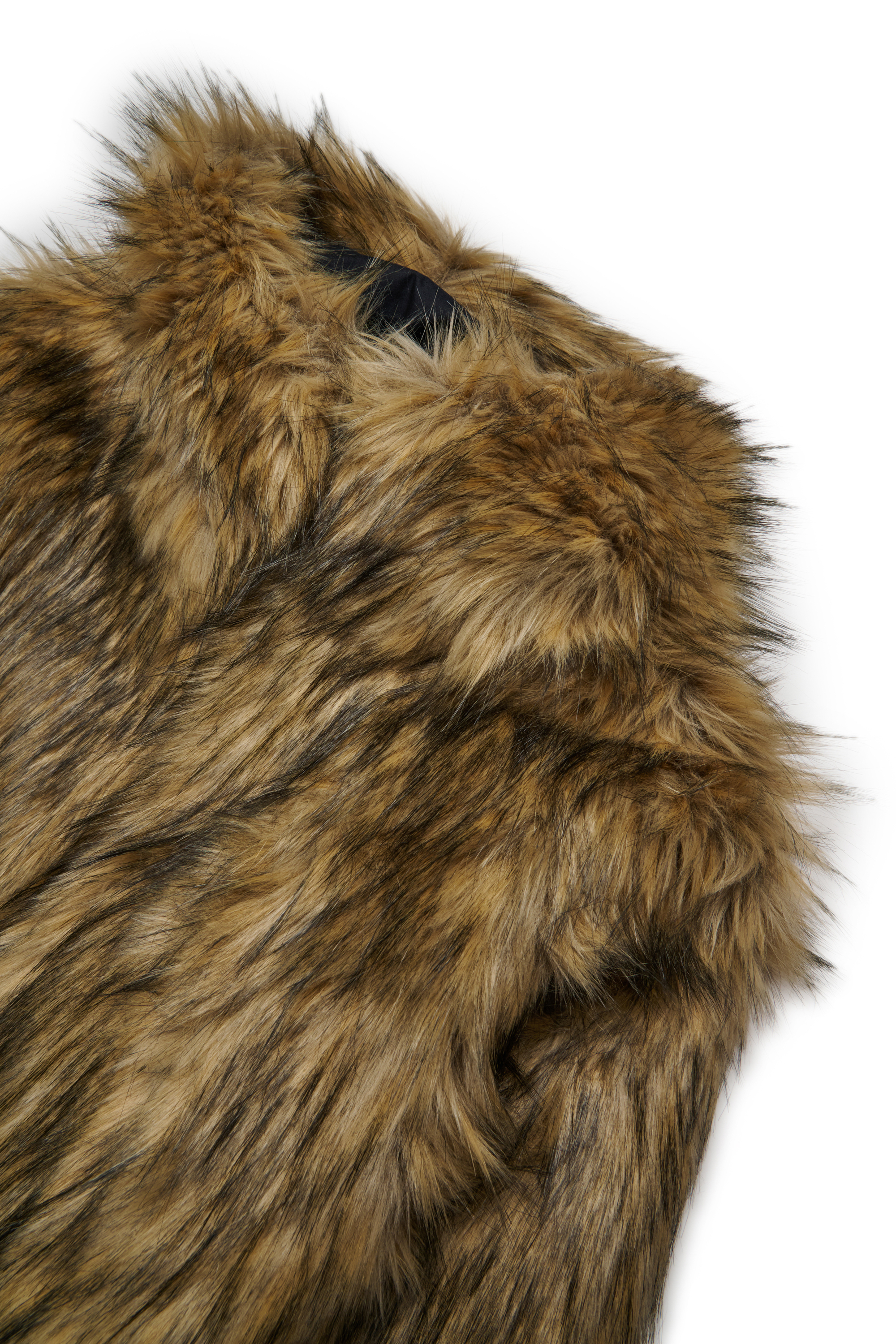 Diesel - JFURLY, Woman's Faux fur jacket with logo in Brown - 3