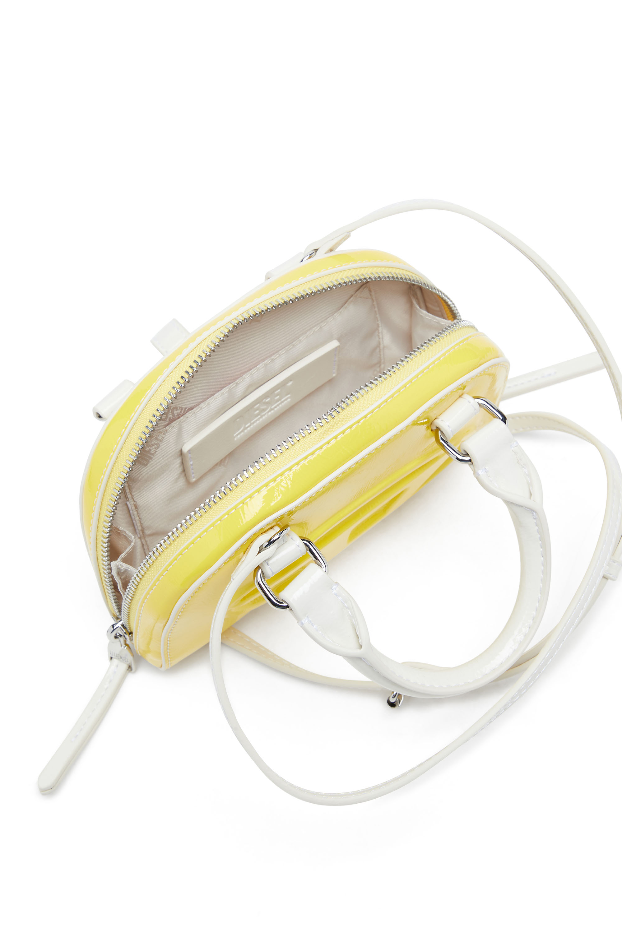 Diesel - 1DR DOME CROSSBODY XS, Woman's 1DR Dome-Slim bowling bag with naplak effect in Yellow - 4