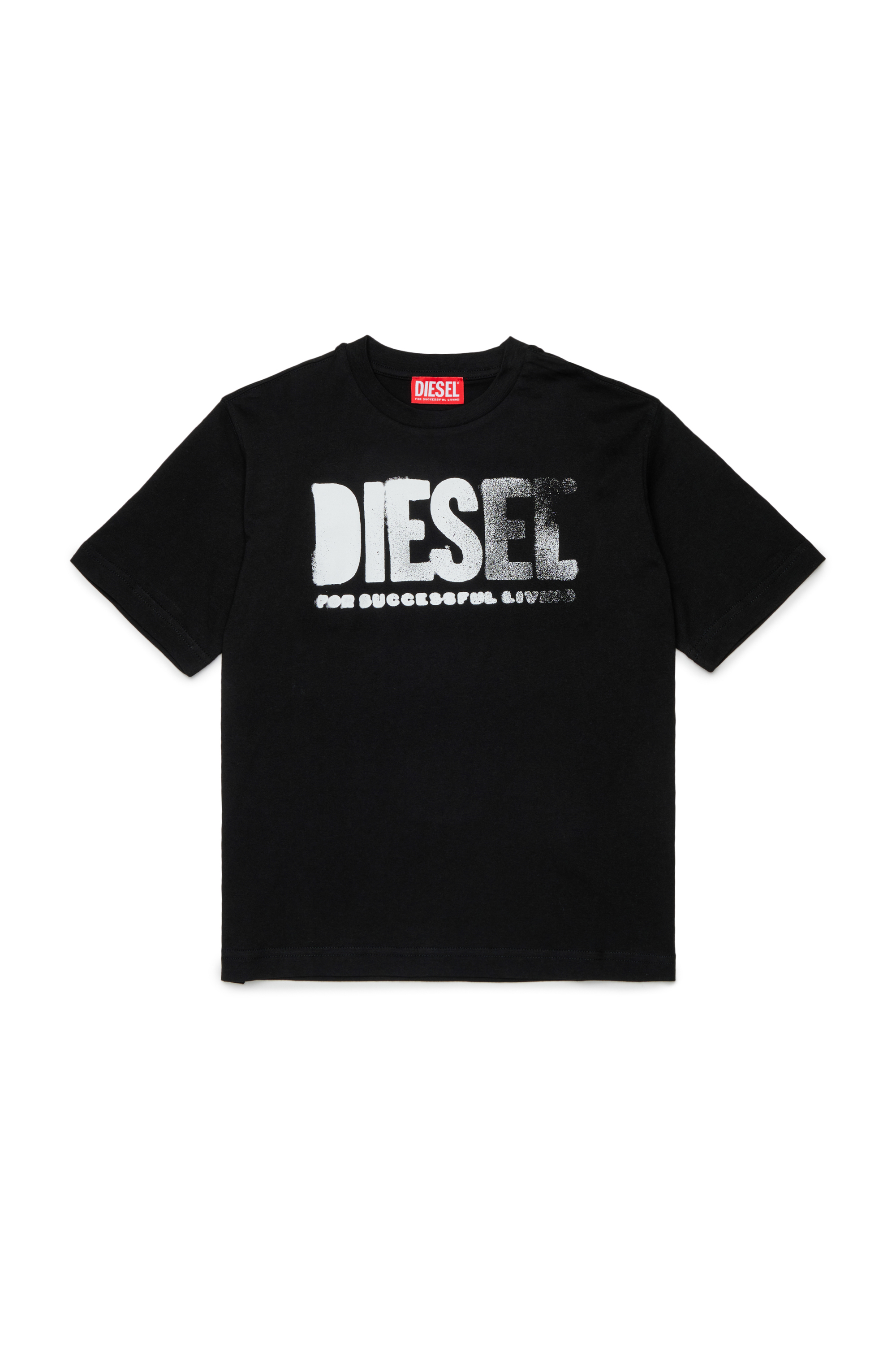Diesel - THIDE OVER, Man's T-shirt with gradient print in Black - 1