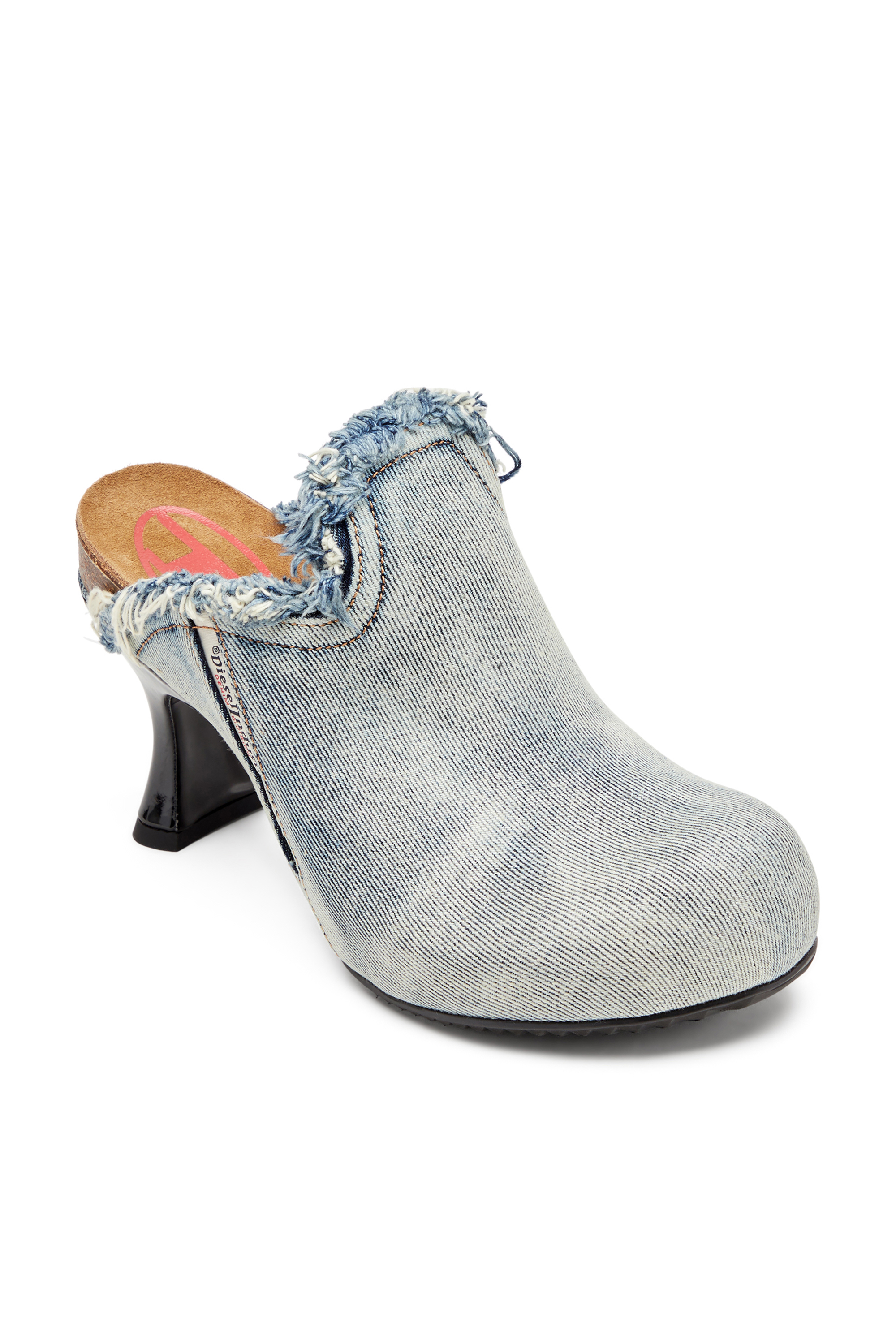 Diesel - D-WOODSTOCK ML W, Woman's Frayed denim mules in Light Blue - 7