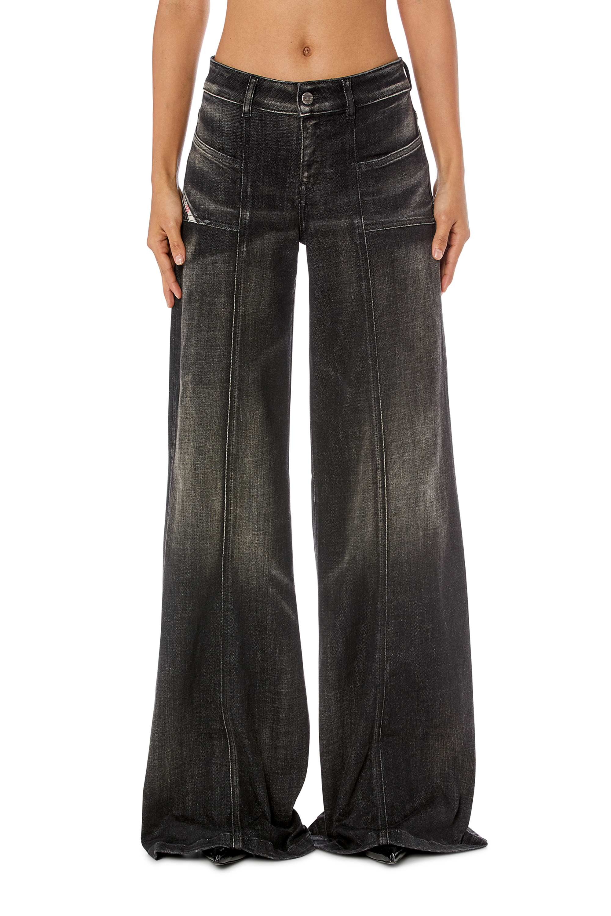 Diesel - Woman's Flare Jeans D-Akii 09J49, Black/Dark grey - 1