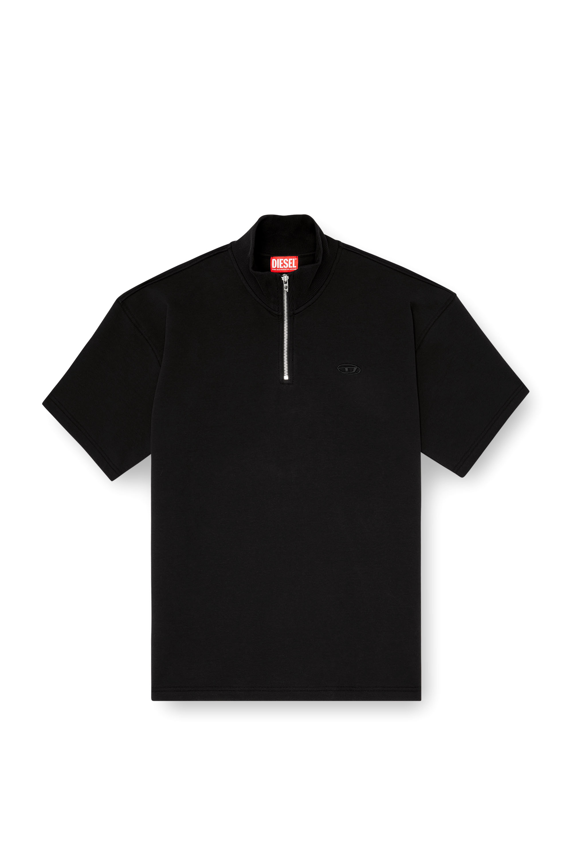 Diesel - S-CUBY, Man's Short-sleeve half-zip sweatshirt in light scuba in null - 3