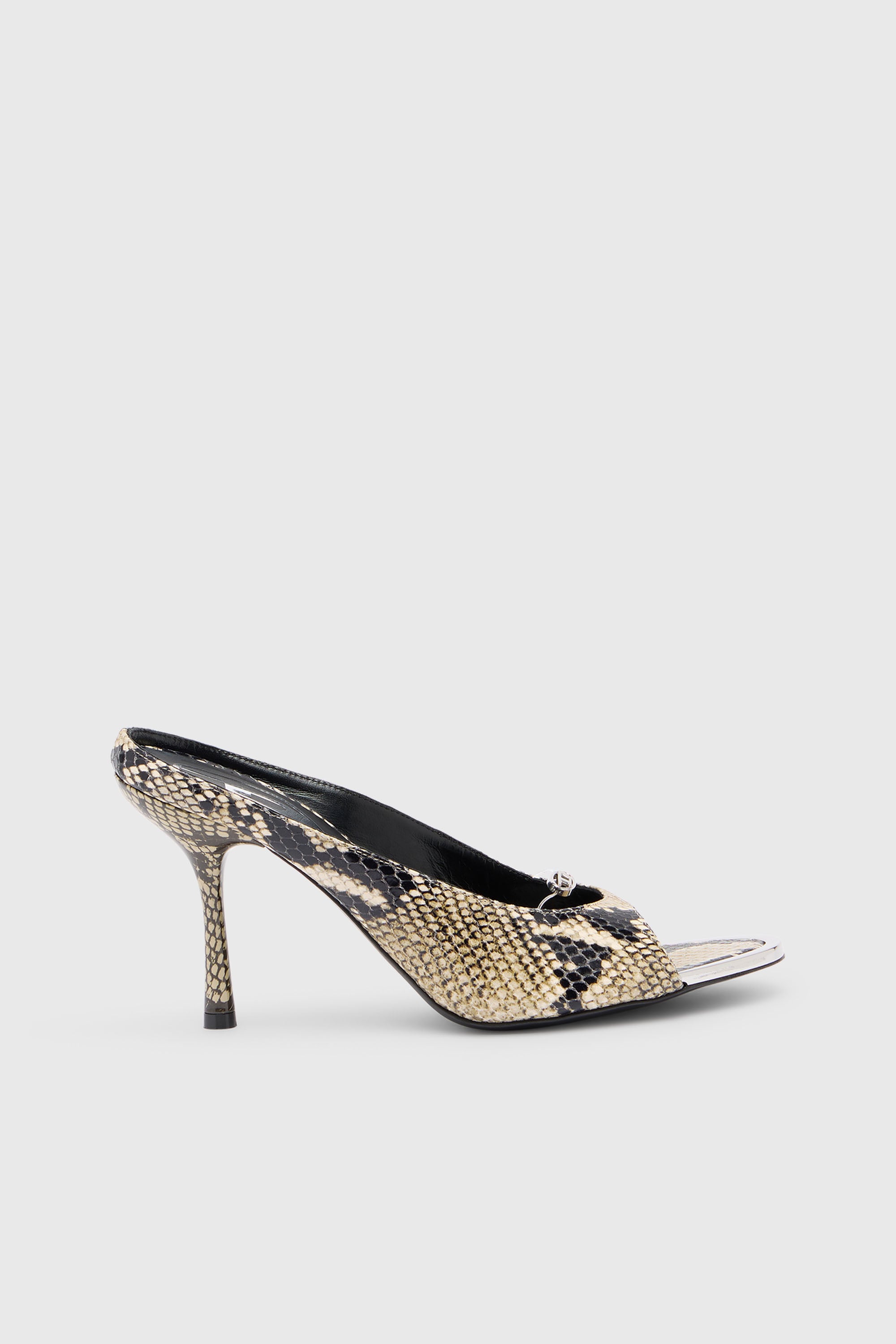 D-Diam's-High leather mule with floating Oval D