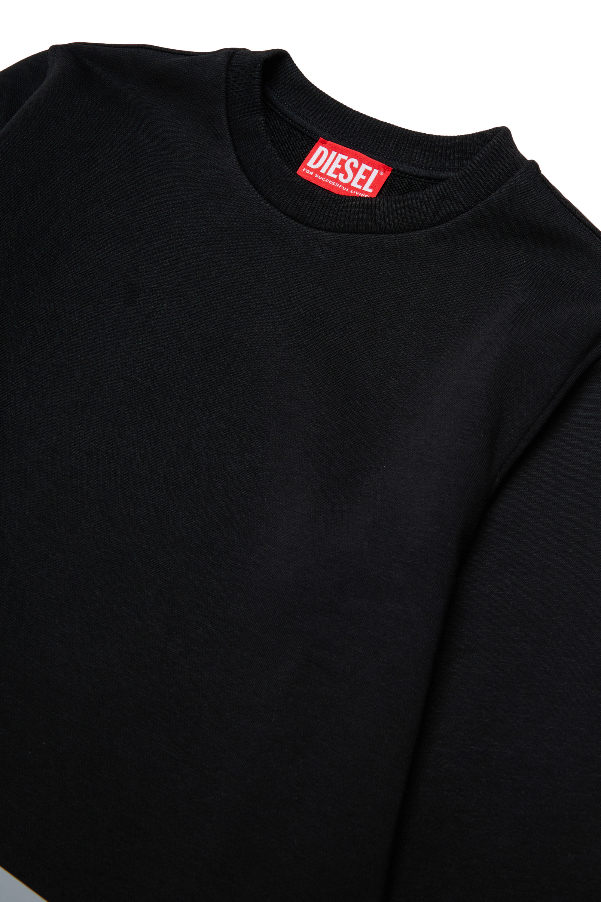 Diesel - SRES OVER, Man's Sweatshirt cut-off logo print in Black - 3