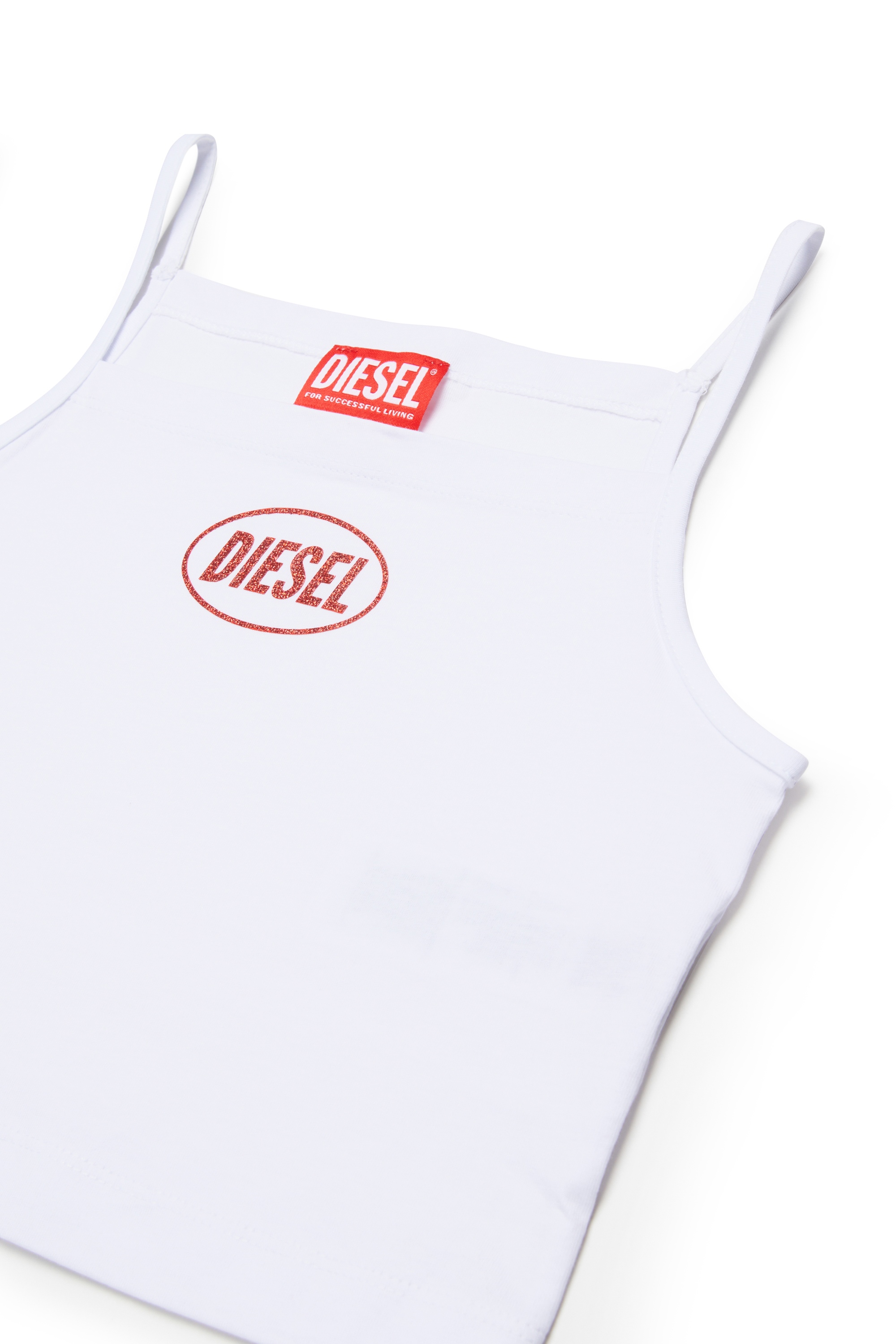 Diesel - TEDIM, Woman's Crop top with thin straps in White - 3