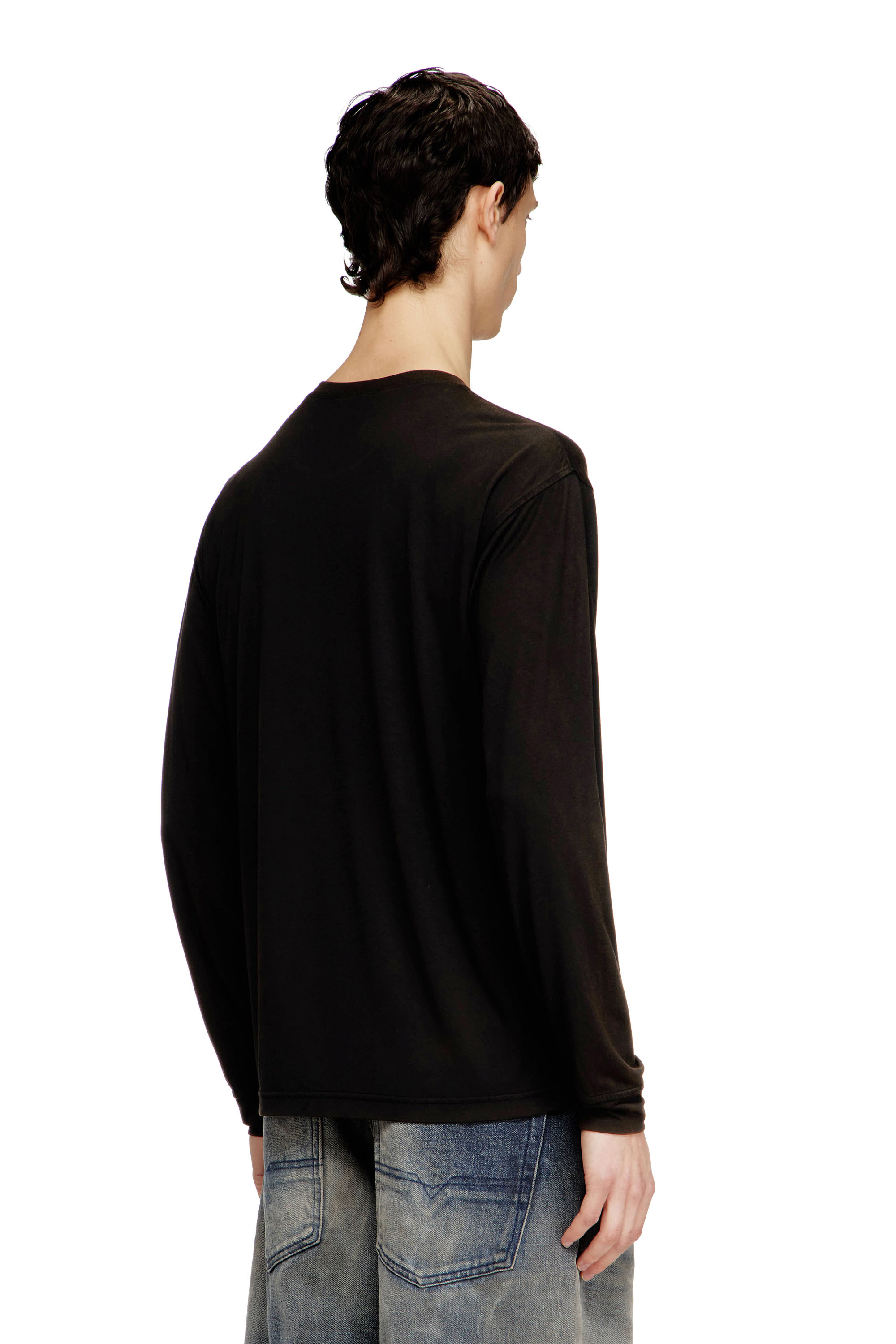Diesel - T-NORMS-LS, Man's Fluid long sleeve T-shirt with micro embroidery in null - 4