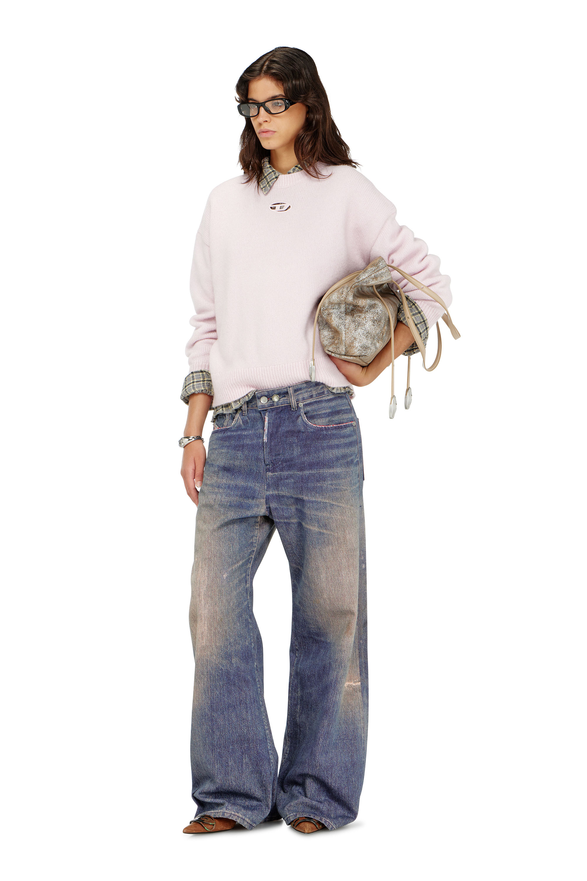 Diesel - M-AREETA, Woman's Jumper in wool and alpaca blend in Pink - 2