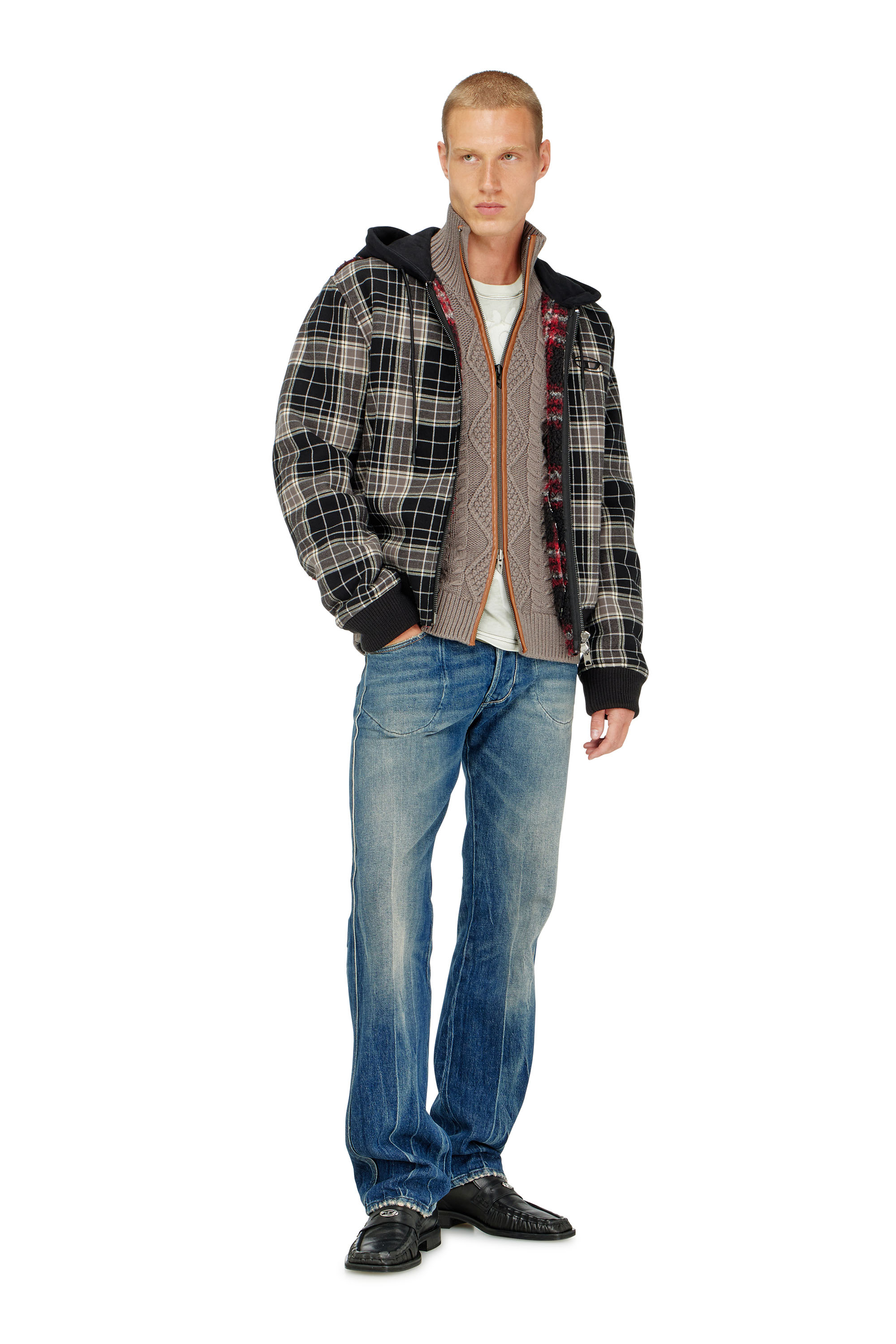 Diesel - K-INOKI, Man's Zip cardigan in cable knit in null - 1
