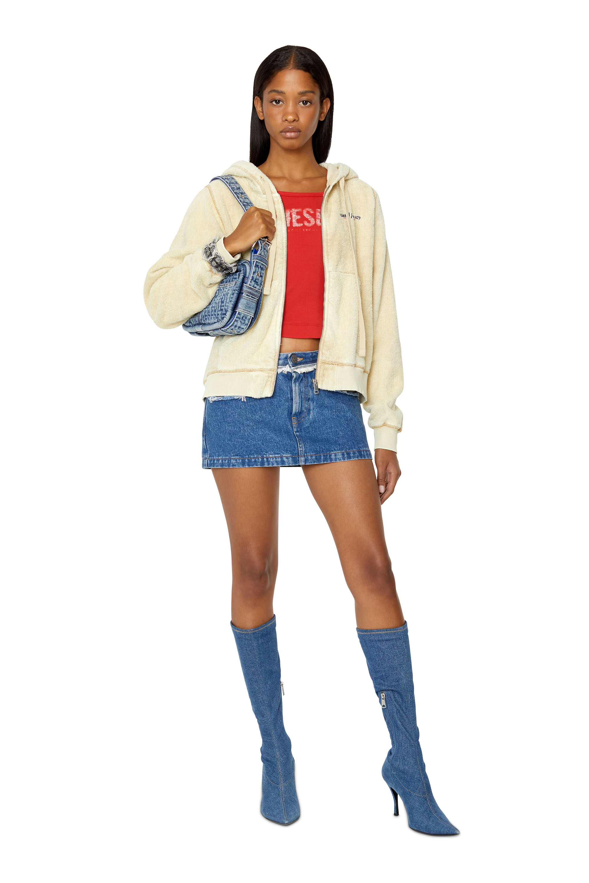 Diesel - F-REGGY-HOOD-ZIP-E3, Beige - Image 2
