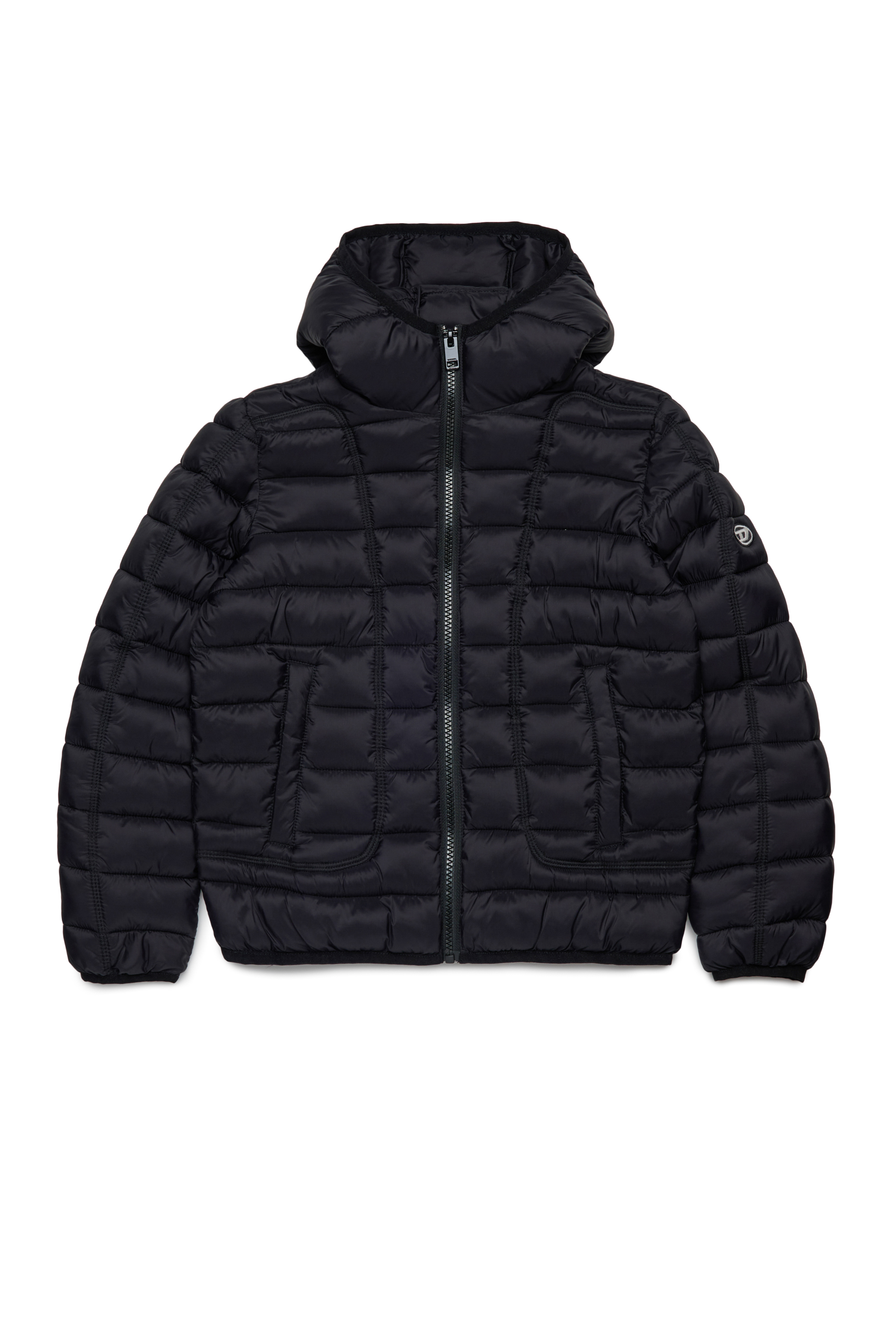 Diesel - JWSTONE, Unisex's Nylon jacket with hood in Black - 1