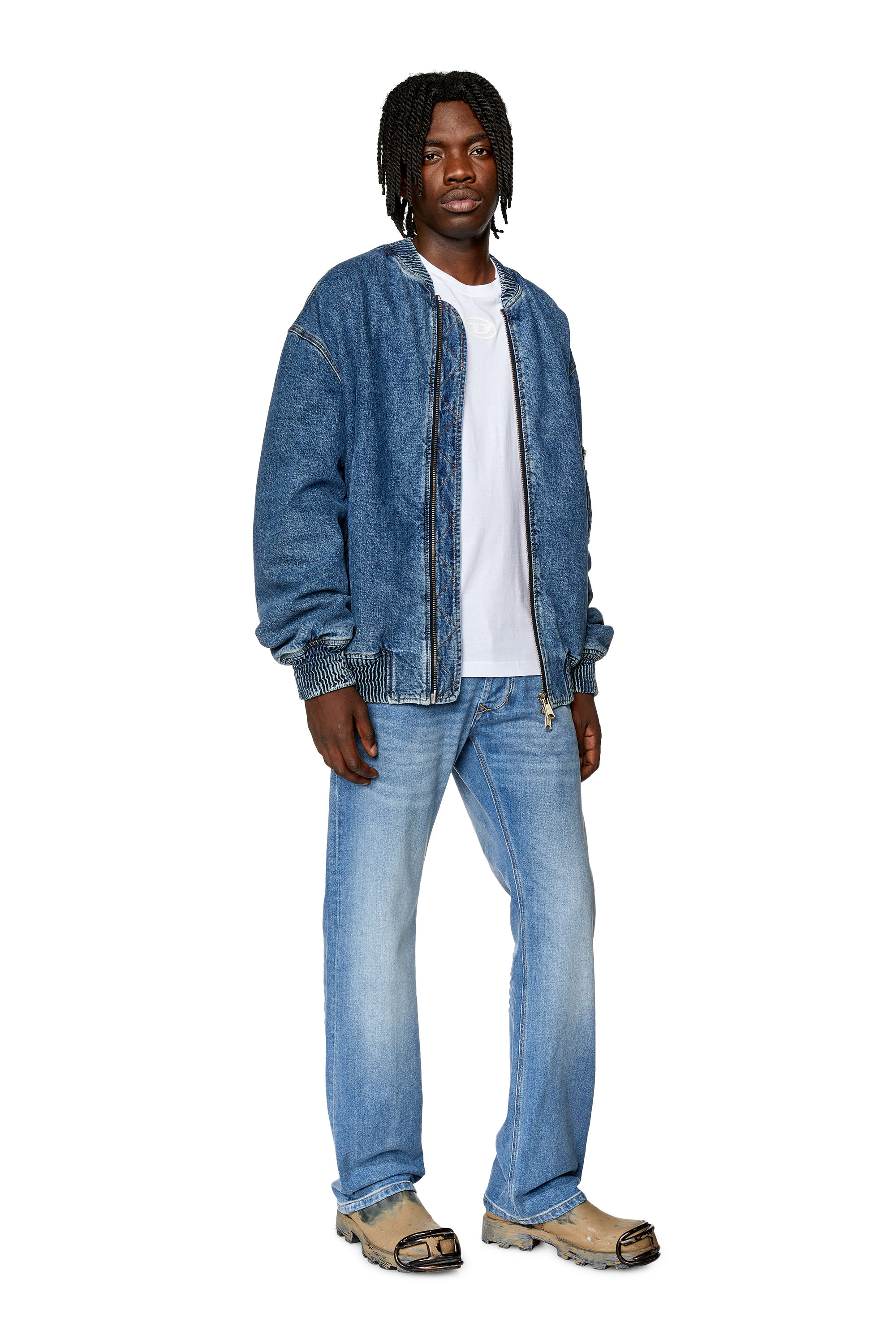 Diesel - Larkee 0ENAS Straight Jeans, Light Blue - Image 4