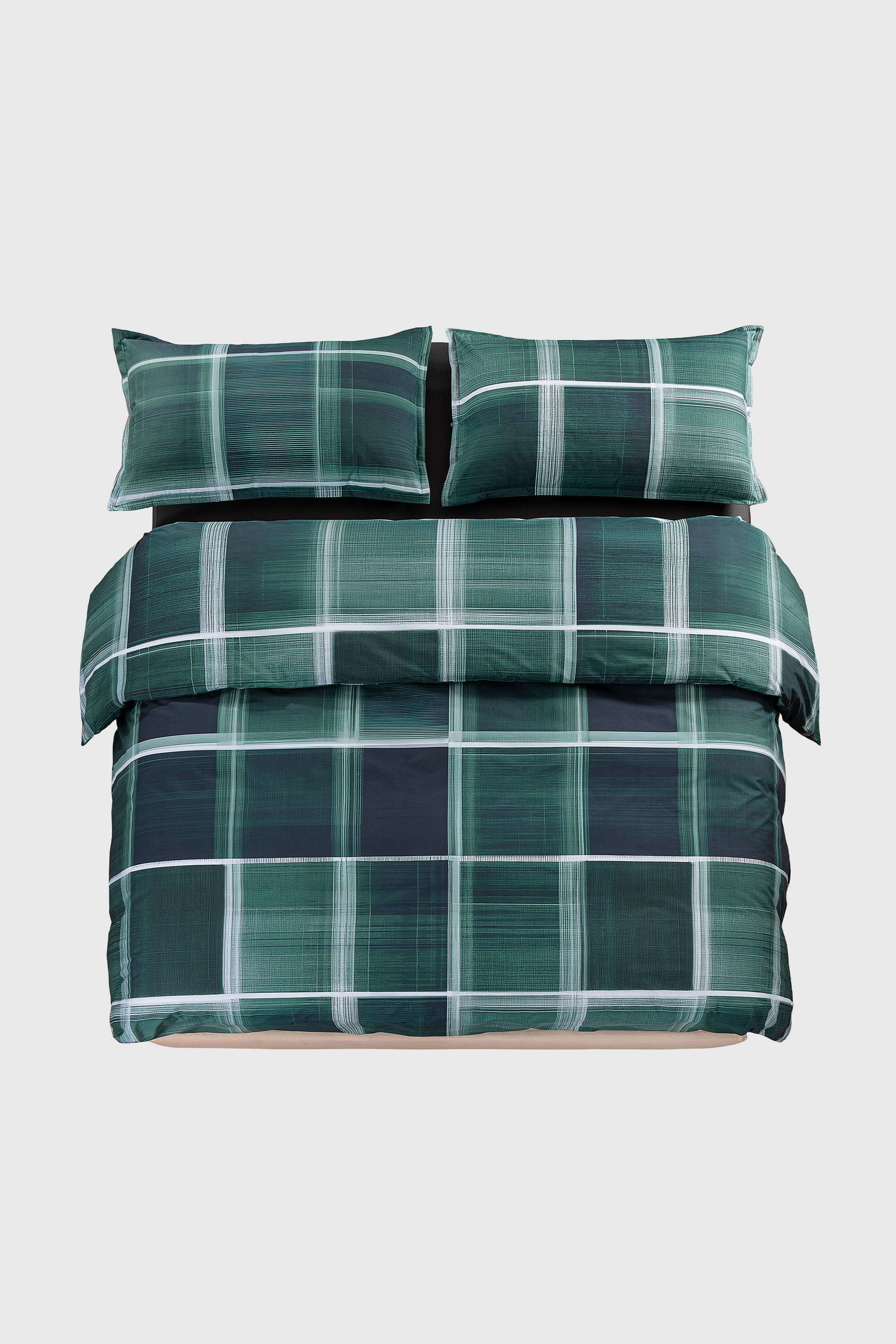 Diesel - 1016332  PSYCHEDELIC CHECKS BLUE  DUVET, Unisex's Percale duvet cover parure  for a queen-size bed in Green - 1