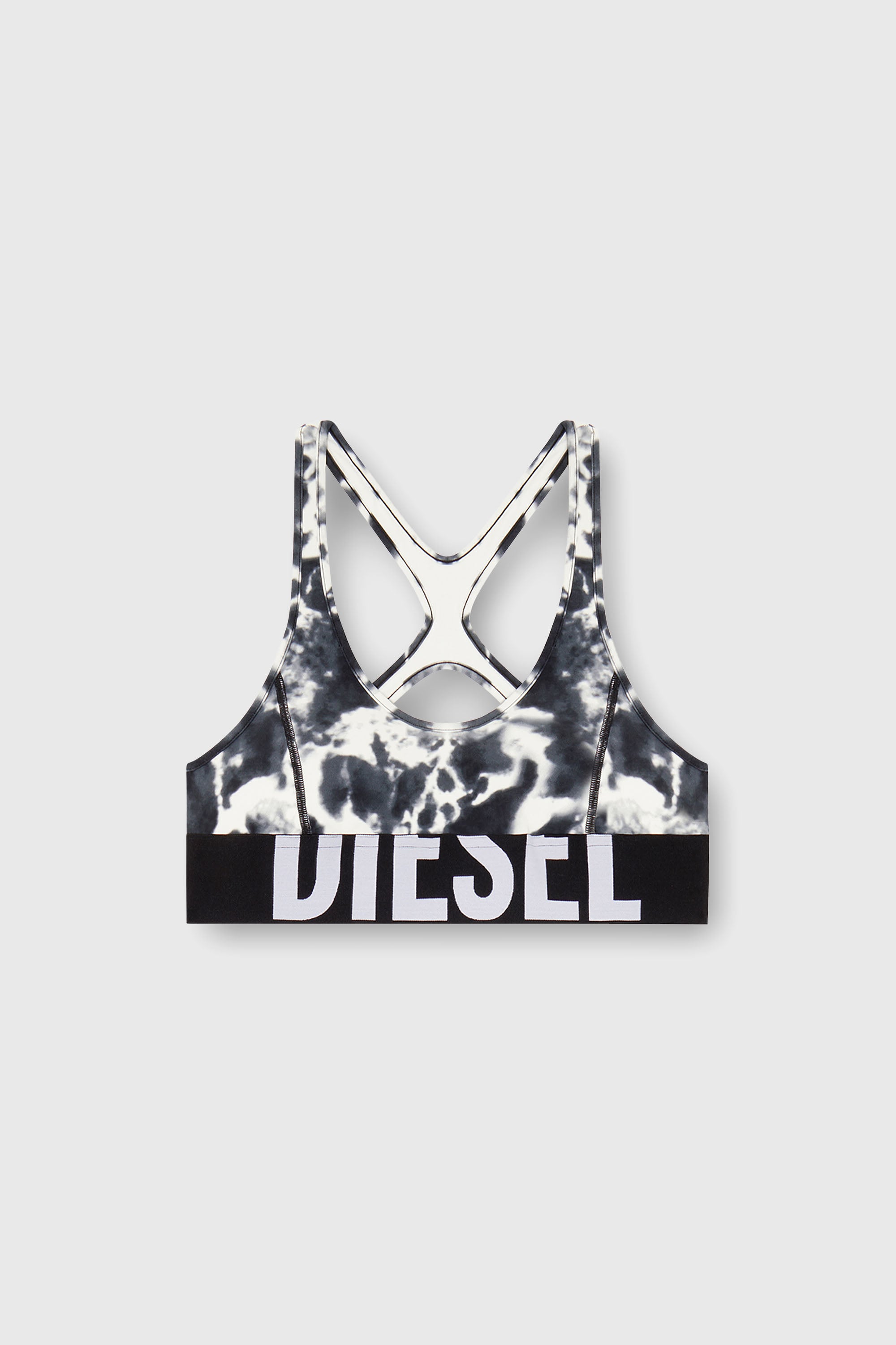Diesel - ALLISON-D-POP, Woman's Sports bra in printed microfibre in White/Black - 2