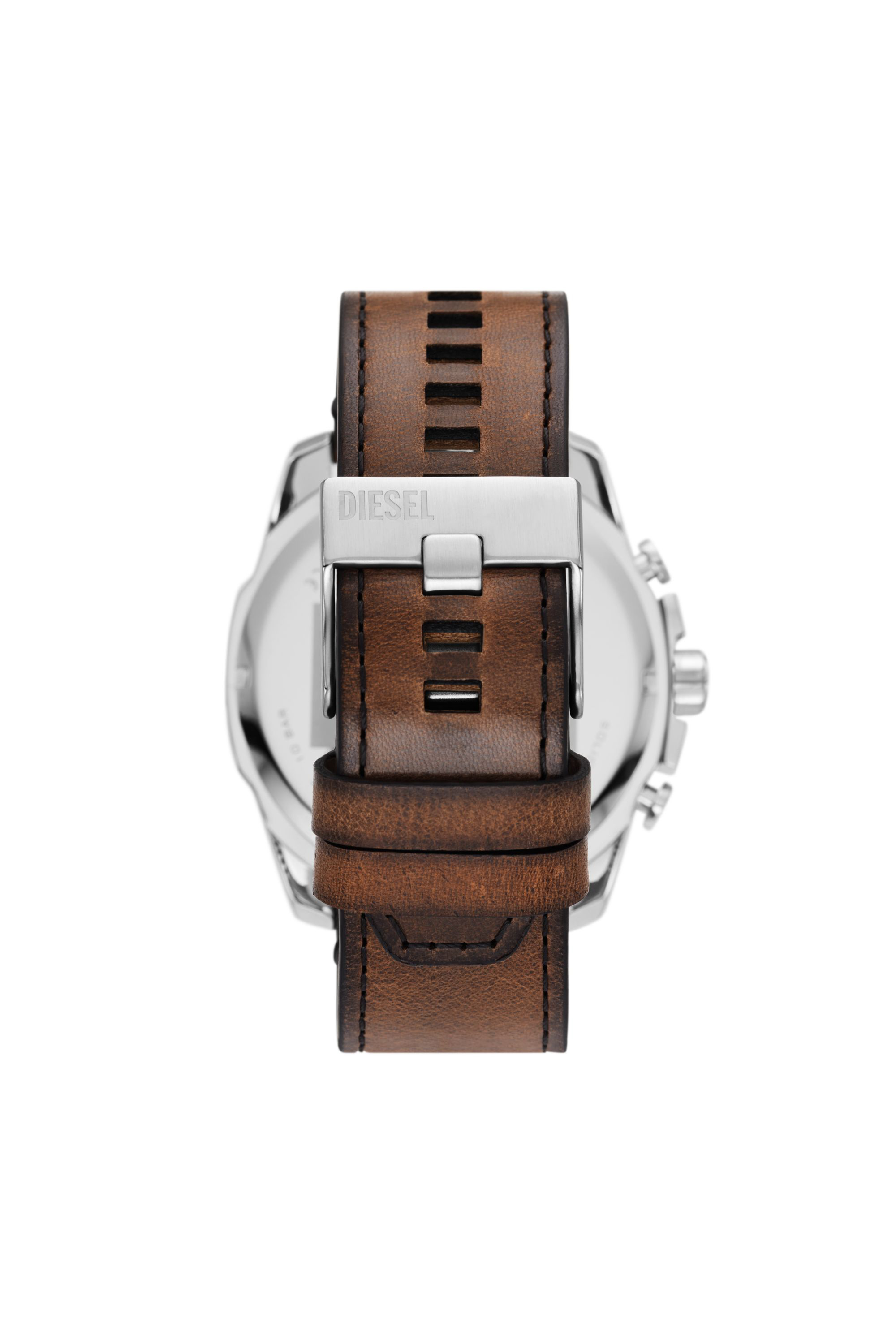 Diesel - DZ4657, Man Mega Chief chronograph brown leather watch in Brown - Image 2