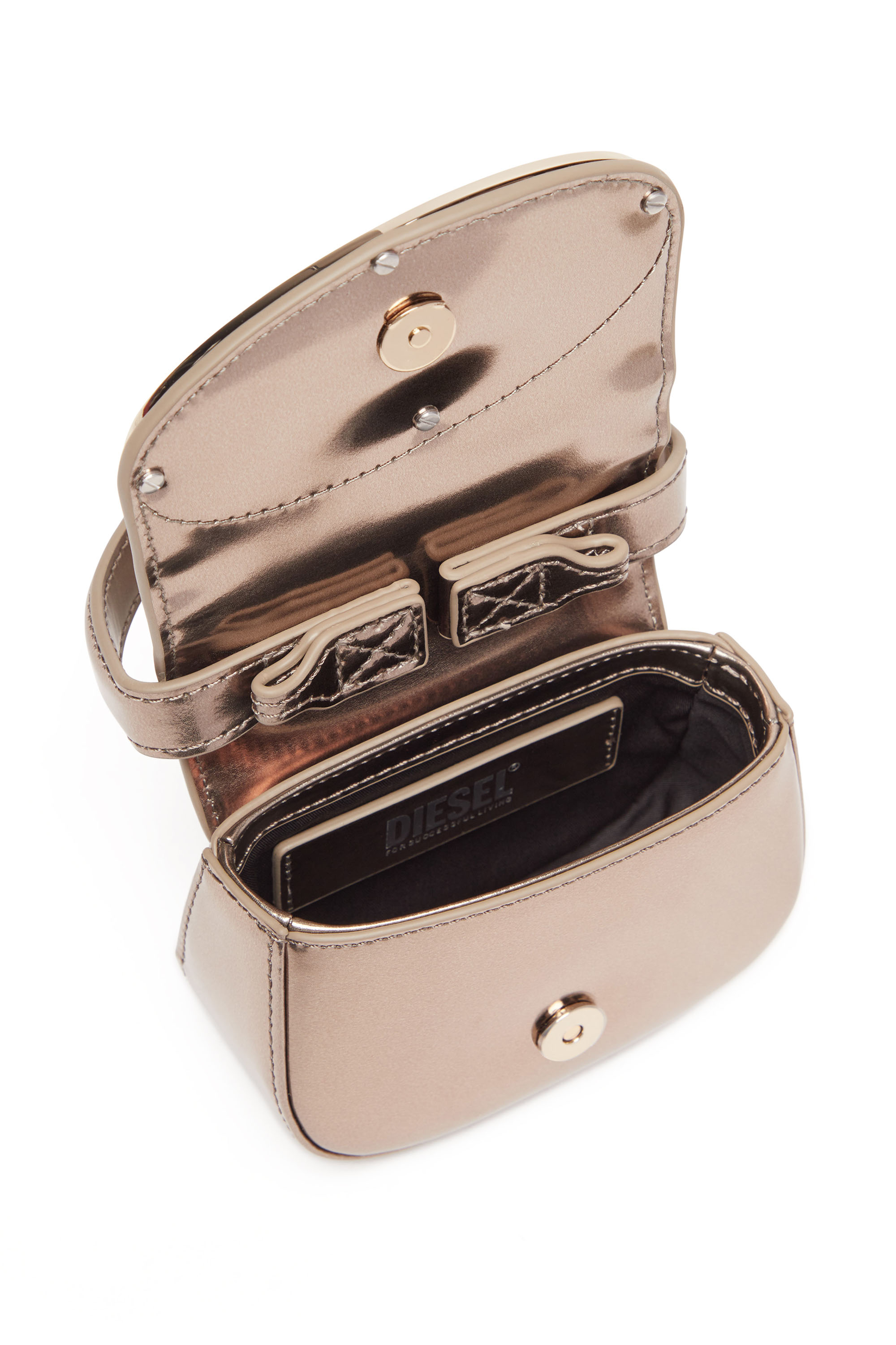 Diesel - 1DR-XS-S, Woman's 1DR-XS-S-Iconic mini bag in mirrored leather in Bronze - 3