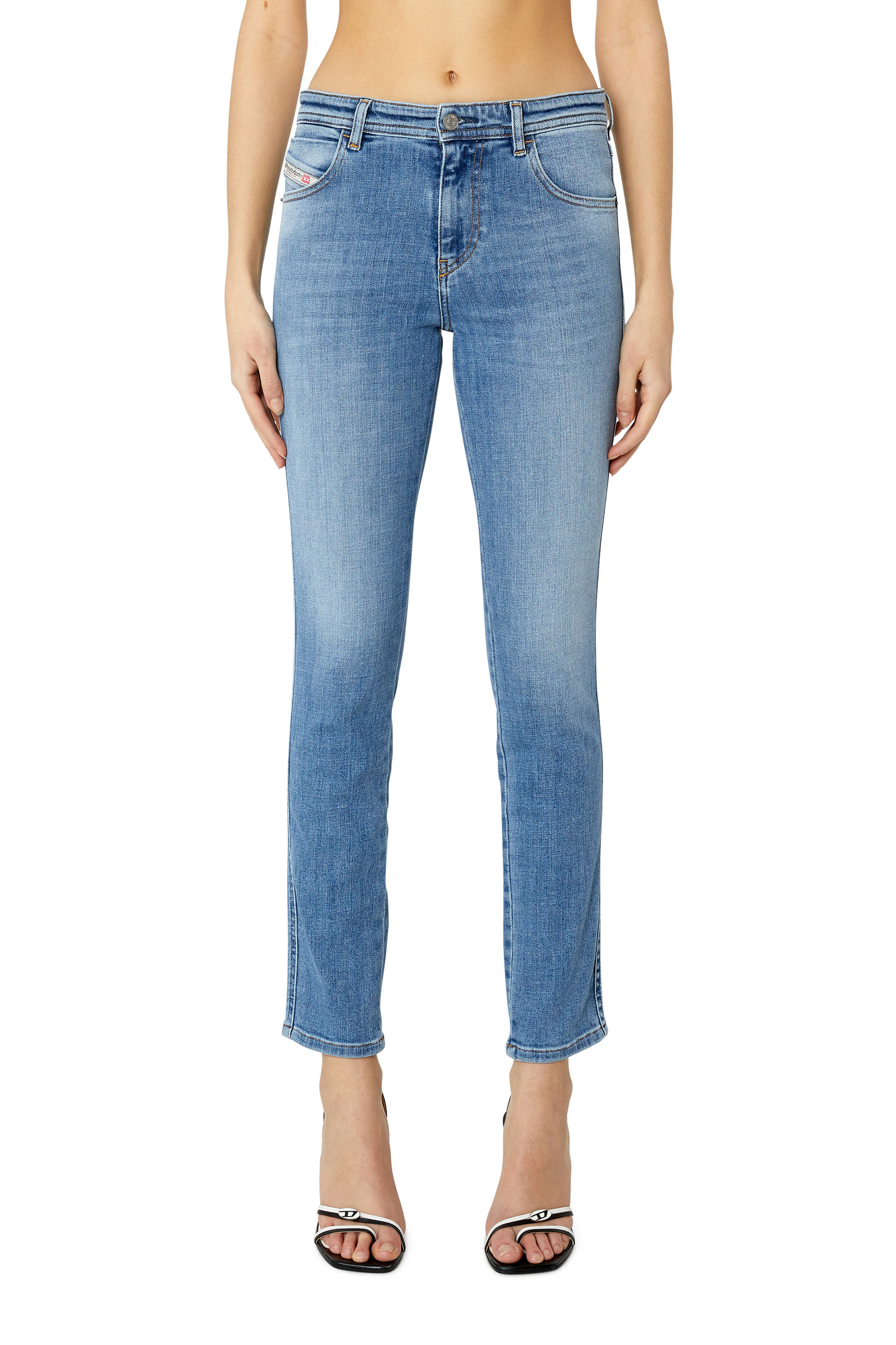 Diesel - 2015 Babhila 09C01 Skinny Jeans, Medium blue - Image 1