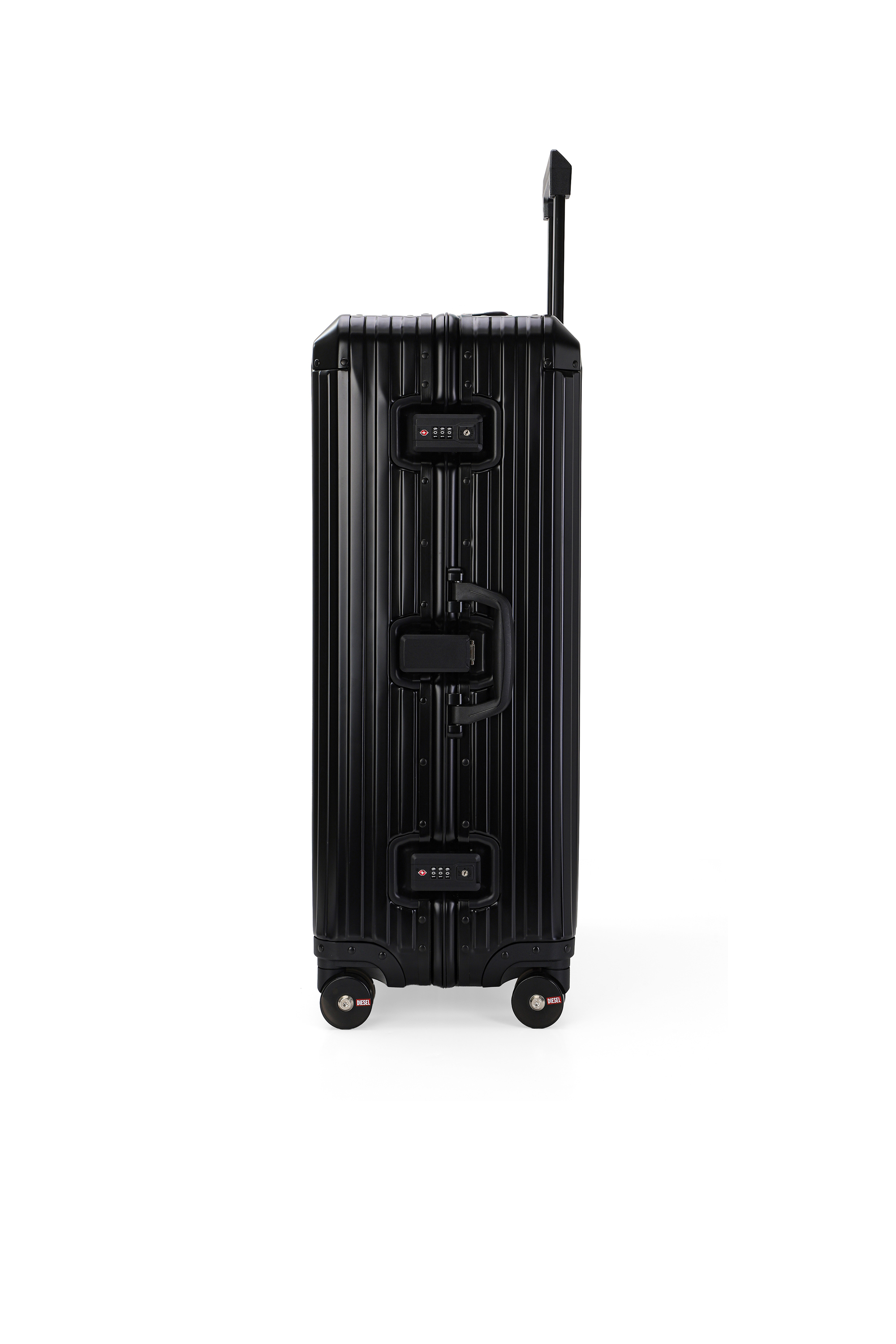 Diesel - DIESEL ALUMINUM TROLLEY- DSL002, Unisex's Aluminum suitcase size L in Black - 4