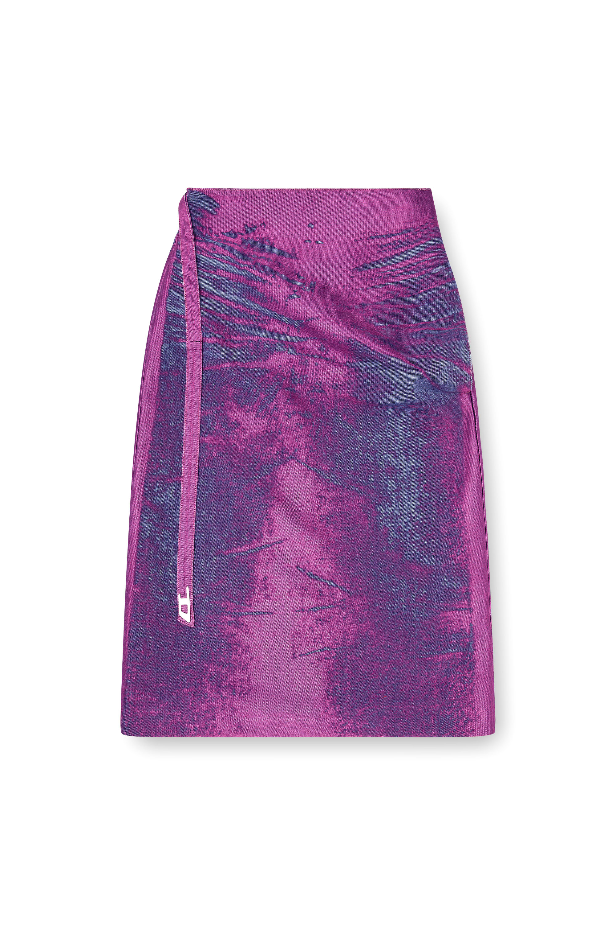 Diesel - DE-SIRA-FSI, Woman's Midi skirt in coloured satin denim in Violet - 3