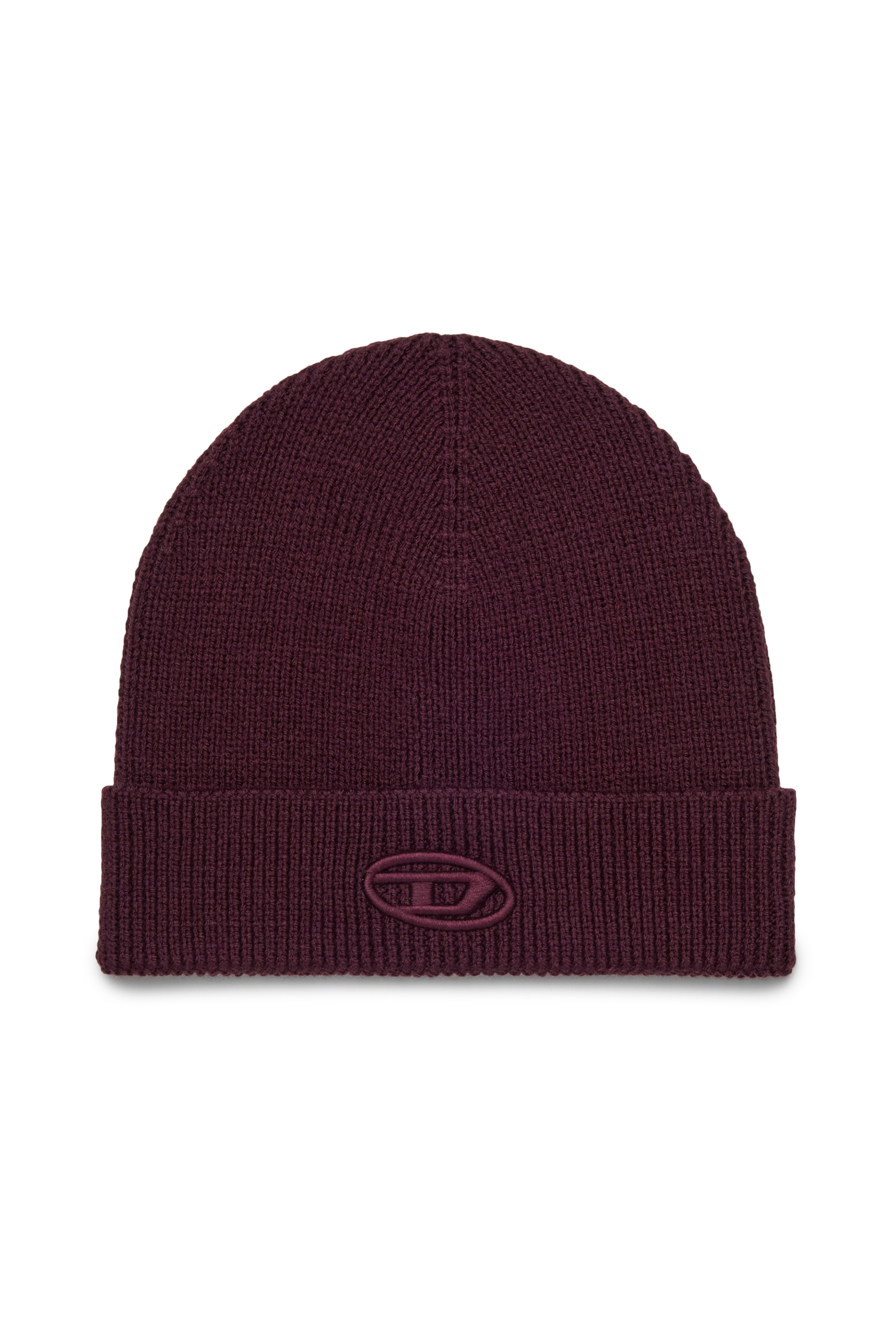 Diesel - FKCODERFULLYC, Unisex's Wool hat with embroidered logo in Dark Violet - 1