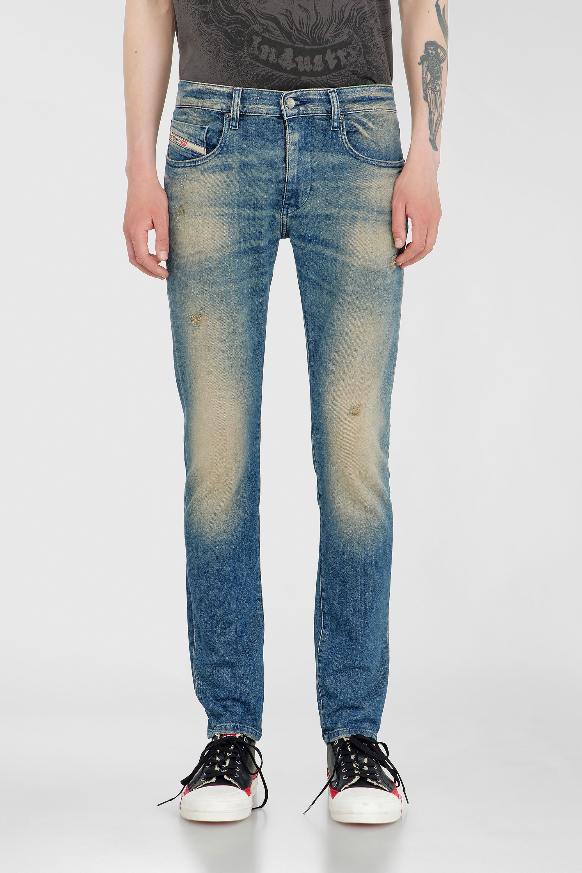 Diesel - Man's Slim Jeans 2019 D-Strukt 0KBBW, Medium blue - 1