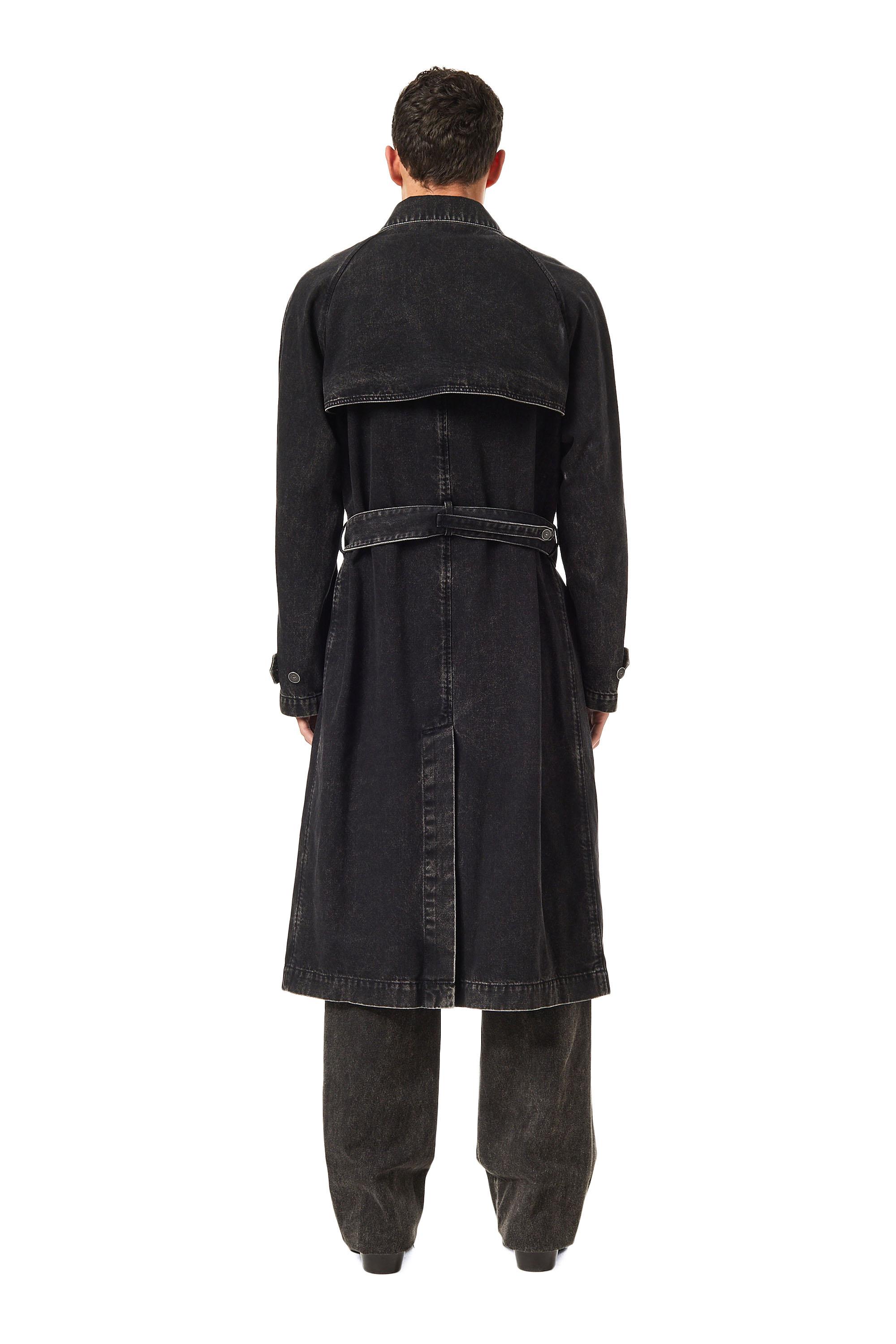 Diesel - D-DELIRIOUS DOUBLE BREASTED TRENCH COAT, Black/Dark grey - Image 2