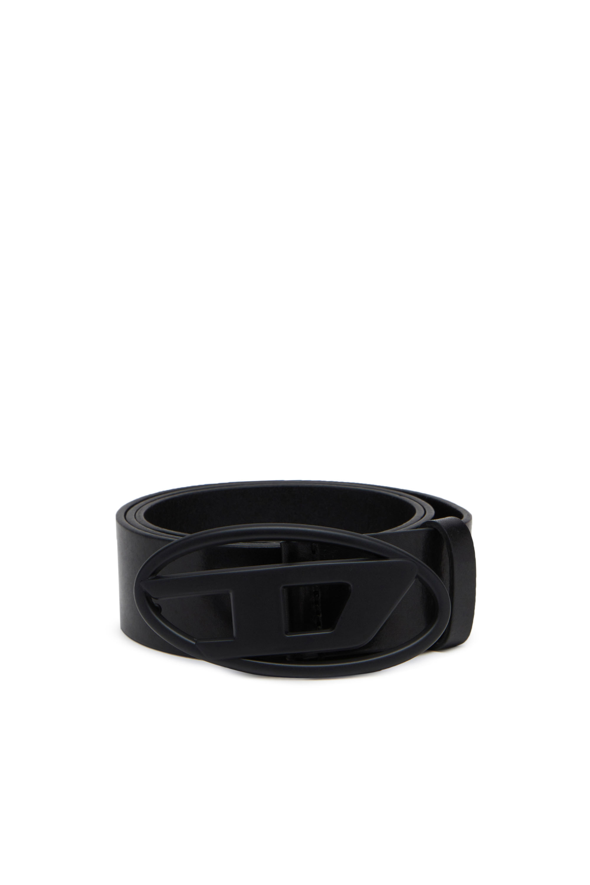 Diesel - B-1DR, Unisex's 3.9cm leather belt with tonal buckle in Black - 1