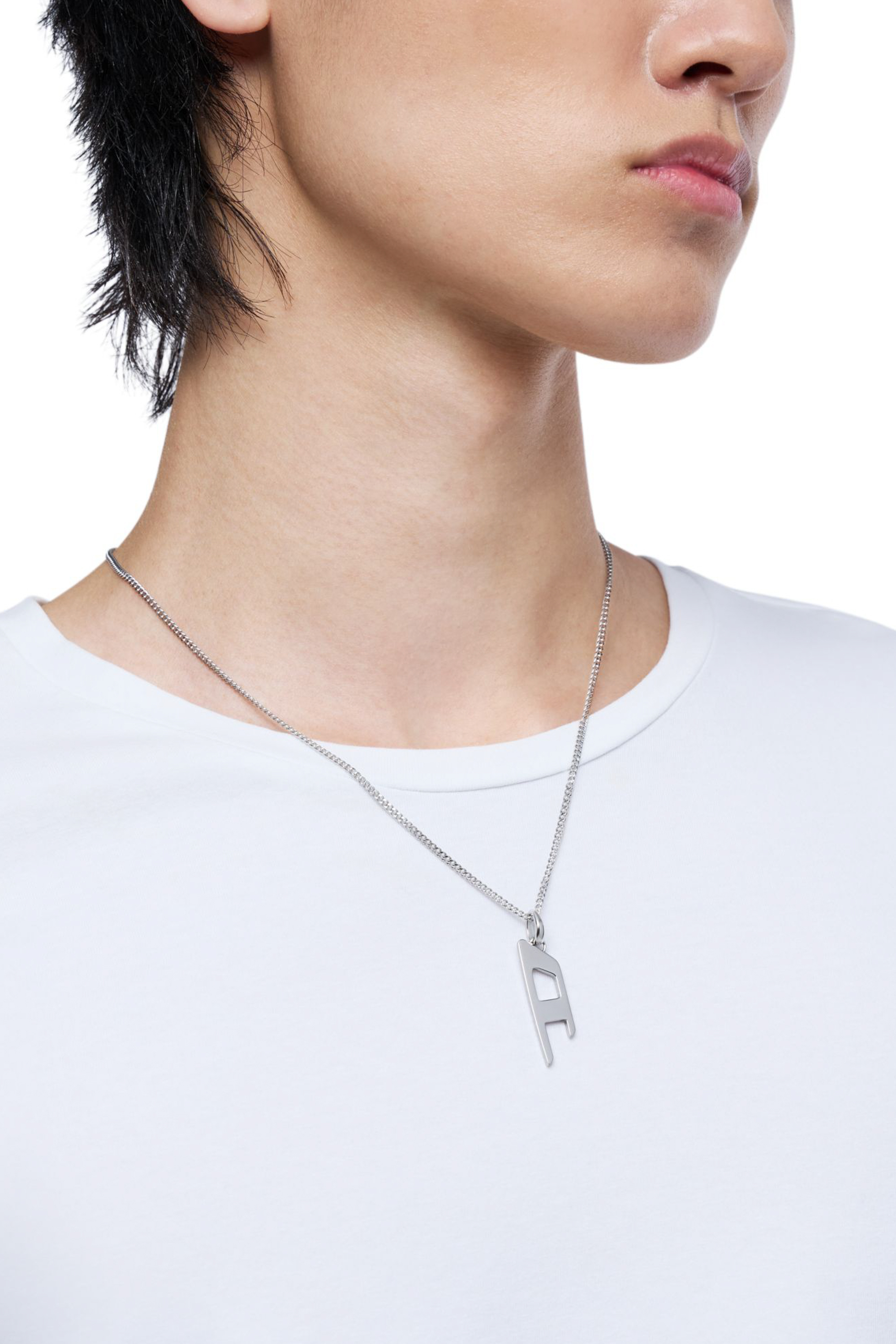 Diesel - DX1625040 JEWELLERY, Unisex's Stainless steel d logo pendant necklace in Silver - 4